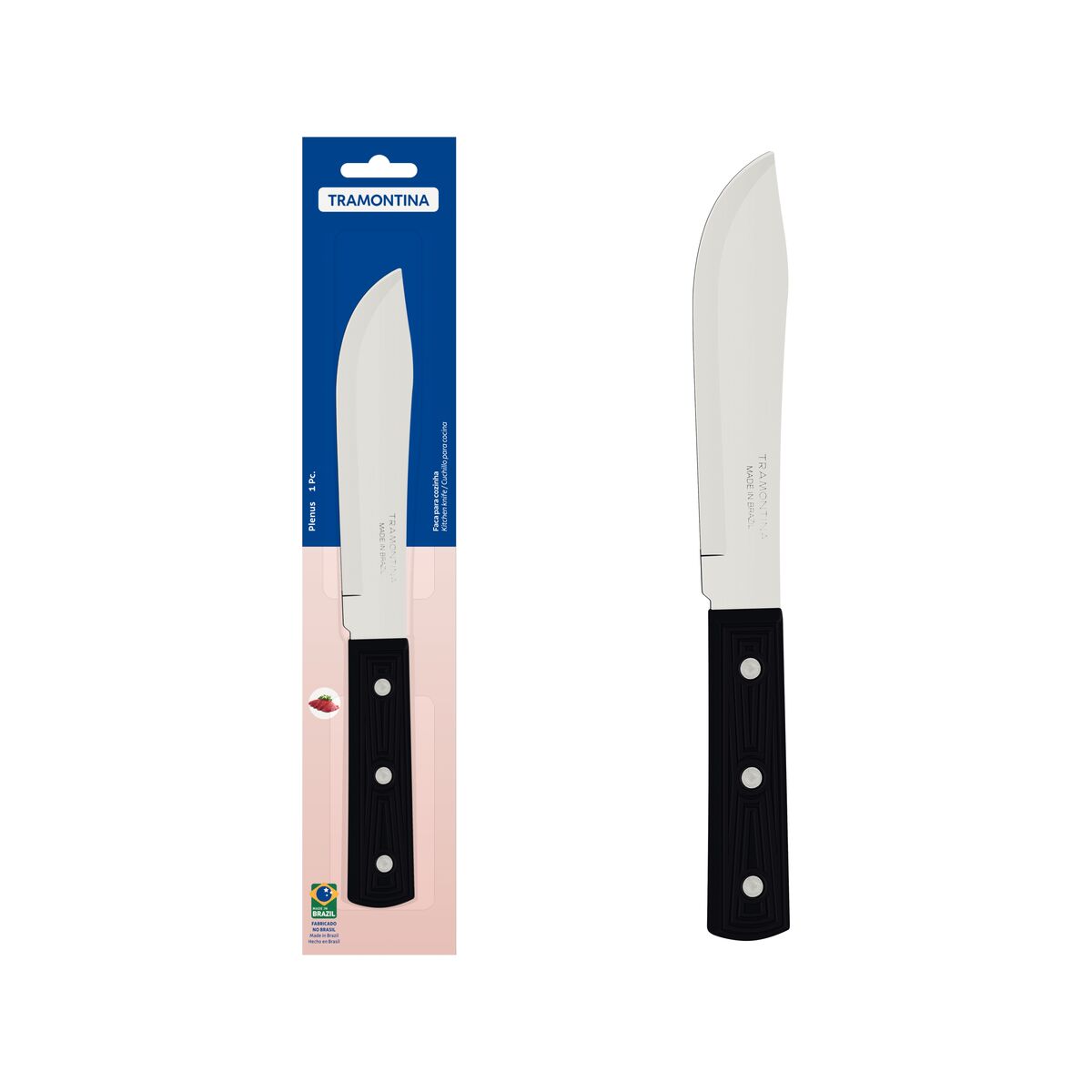 Faca para Cozinha Tramontina Plenus com Lâmina em Aço Inox e Cabo de Polipropileno Preto 6"