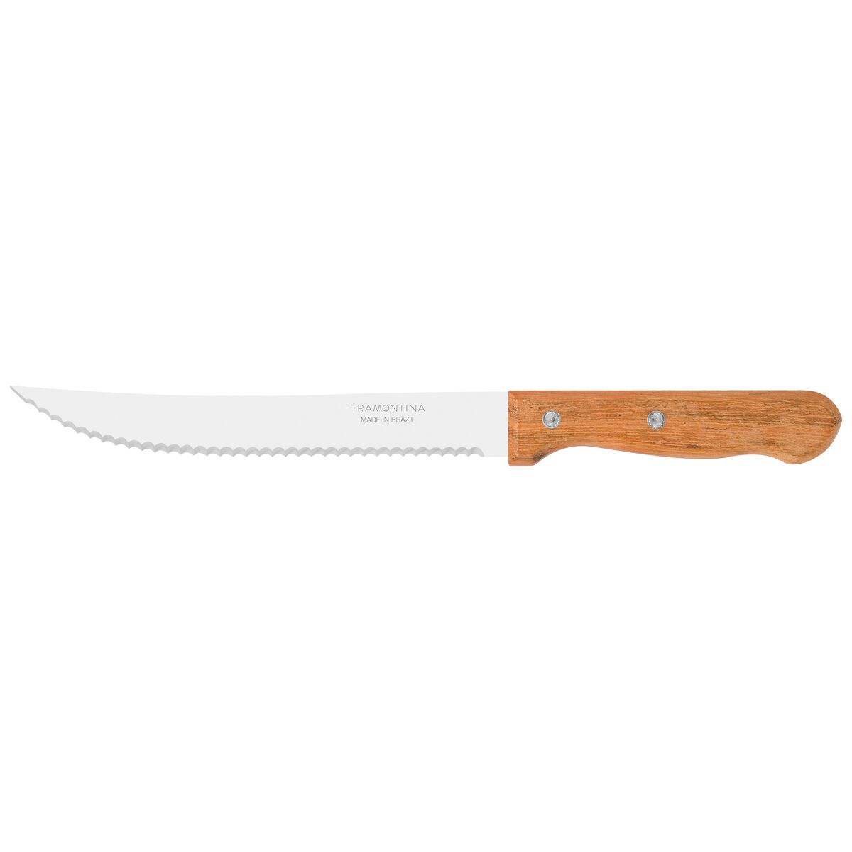 Faca Trinchante Tramontina Dynamic com Lâmina de Aço Inox e Cabo de Madeira Natural 8"