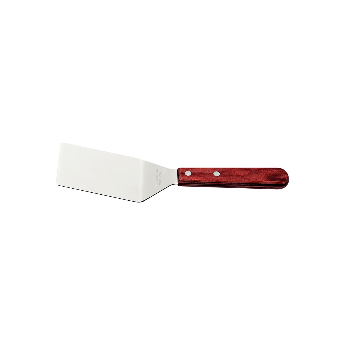 Espátula para Fritura Tramontina com Lâmina em Aço Inox e Cabo em Madeira Tratada Polywood Vermelho 4"