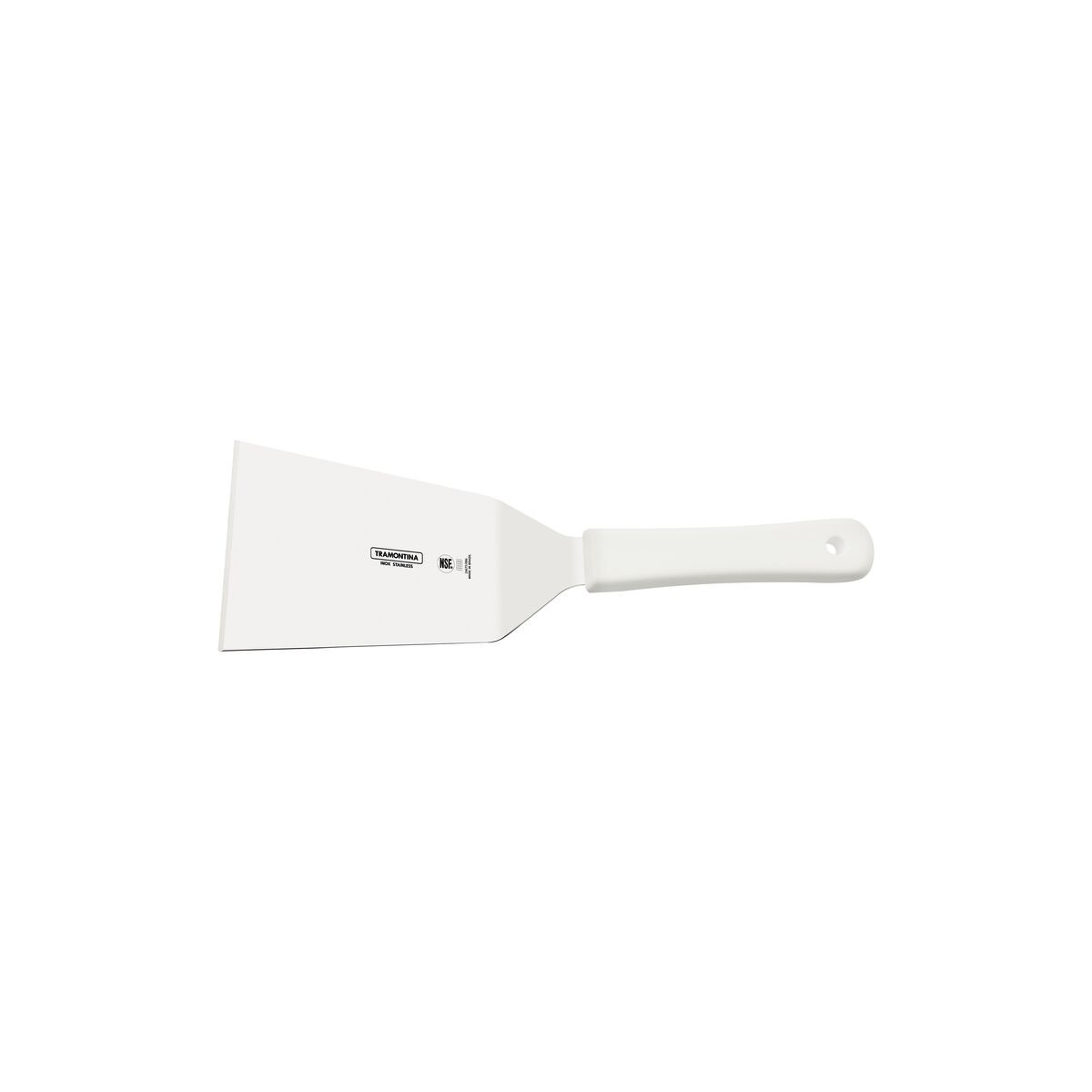 Espátula para Frituras Tramontina Profissional Master com Lâmina em Aço Inox e Cabo de Polipropileno Branco 6"x3 1/2"