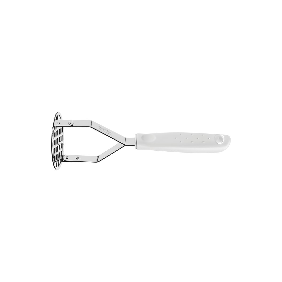 Amassador de Batatas Tramontina Utilità em Aço Inox com Cabo de Polipropileno Branco