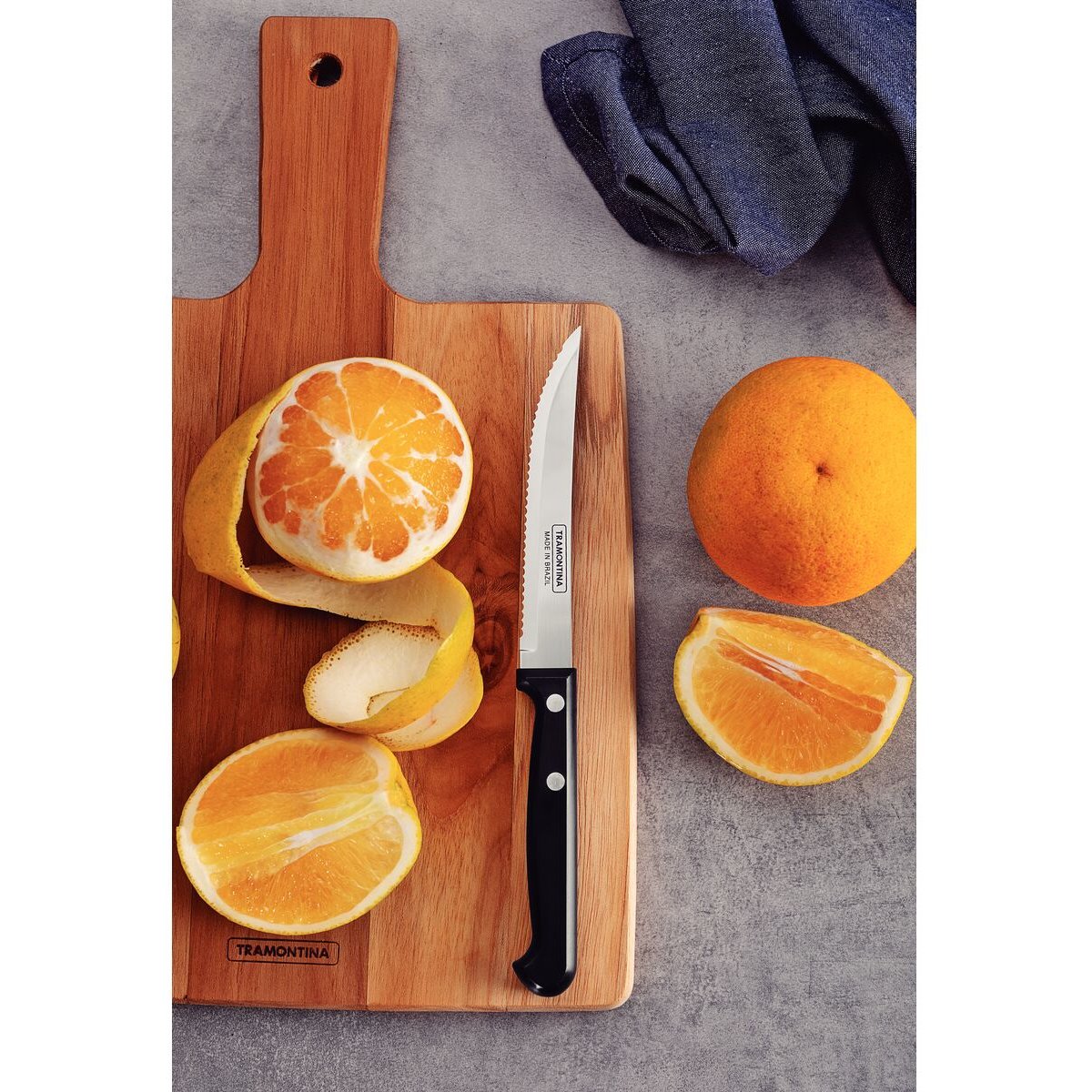 Faca para Churrasco e Frutas Tramontina Ultracorte com Lâmina em Aço Inox e Cabo de Polipropileno Preto 5"