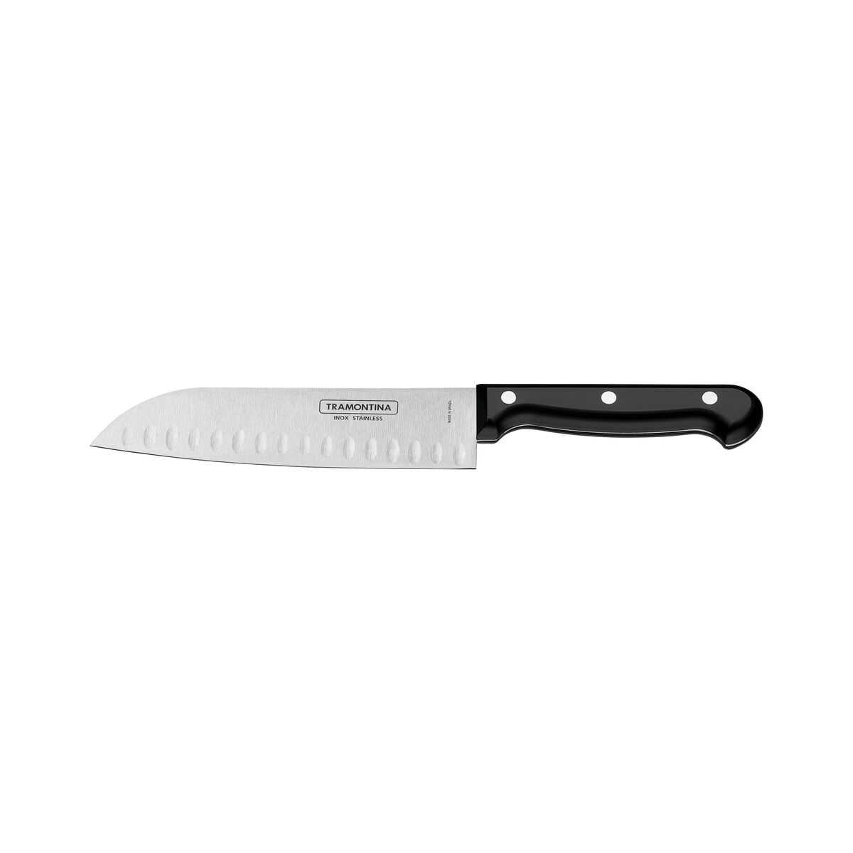 Faca Santoku Tramontina Ultracorte com Lâmina em Aço Inox e Cabo de Polipropileno Preto 7"