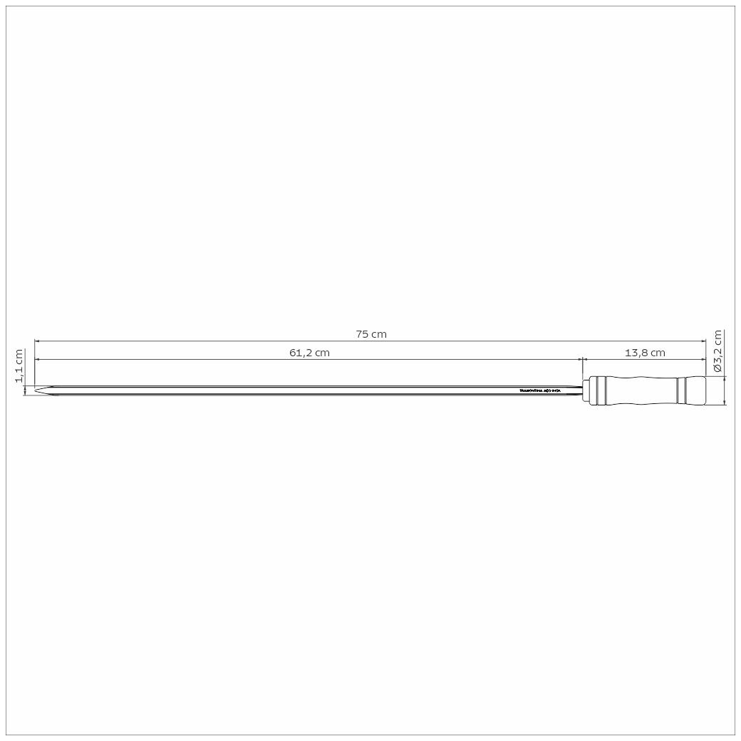 Espeto para Churrasco Tramontina com Lâmina em Aço Inox e Cabo de Madeira 75 cm