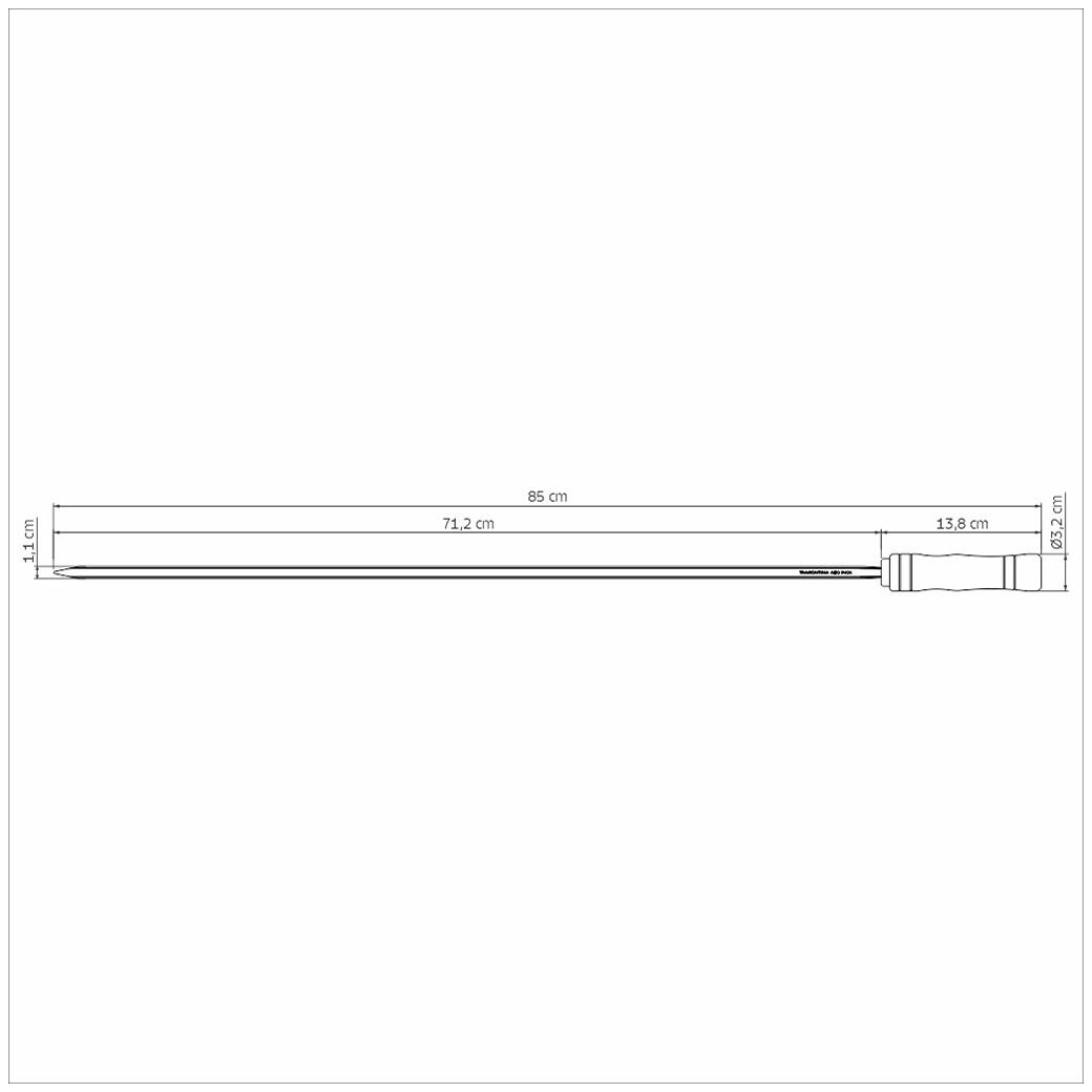 Espeto para Churrasco Tramontina com Lâmina em Aço Inox e Cabo de Madeira 85 cm