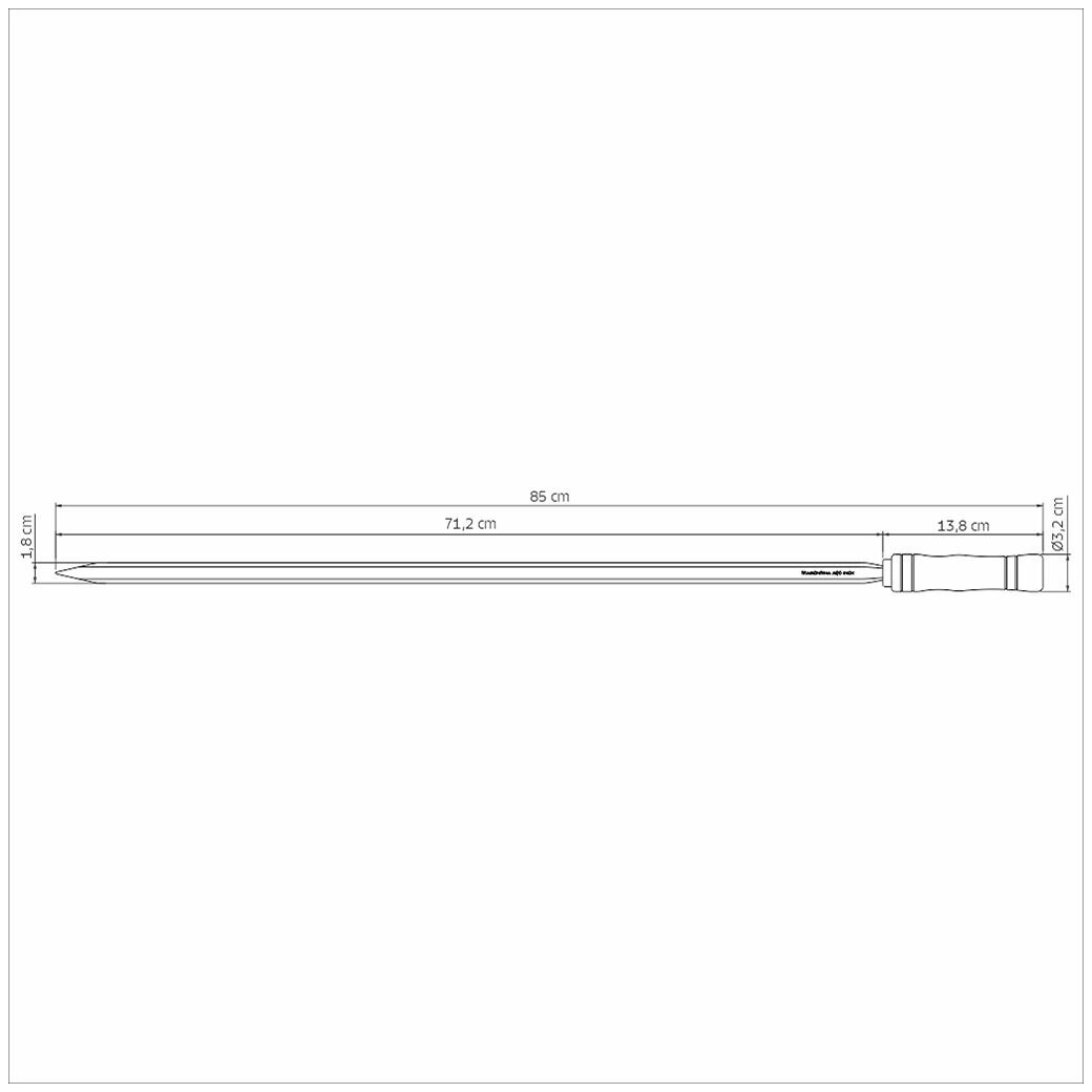 Espeto para Churrasco Tramontina com Lâmina em Aço Inox e Cabo de Madeira 85 cm