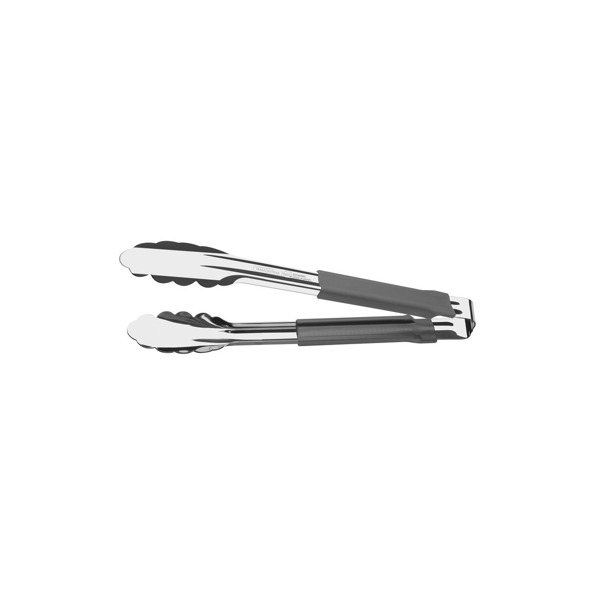 Pegador Tramontina Utilità em Aço Inox com Cabo Emborrachado Cinza 24 cm
