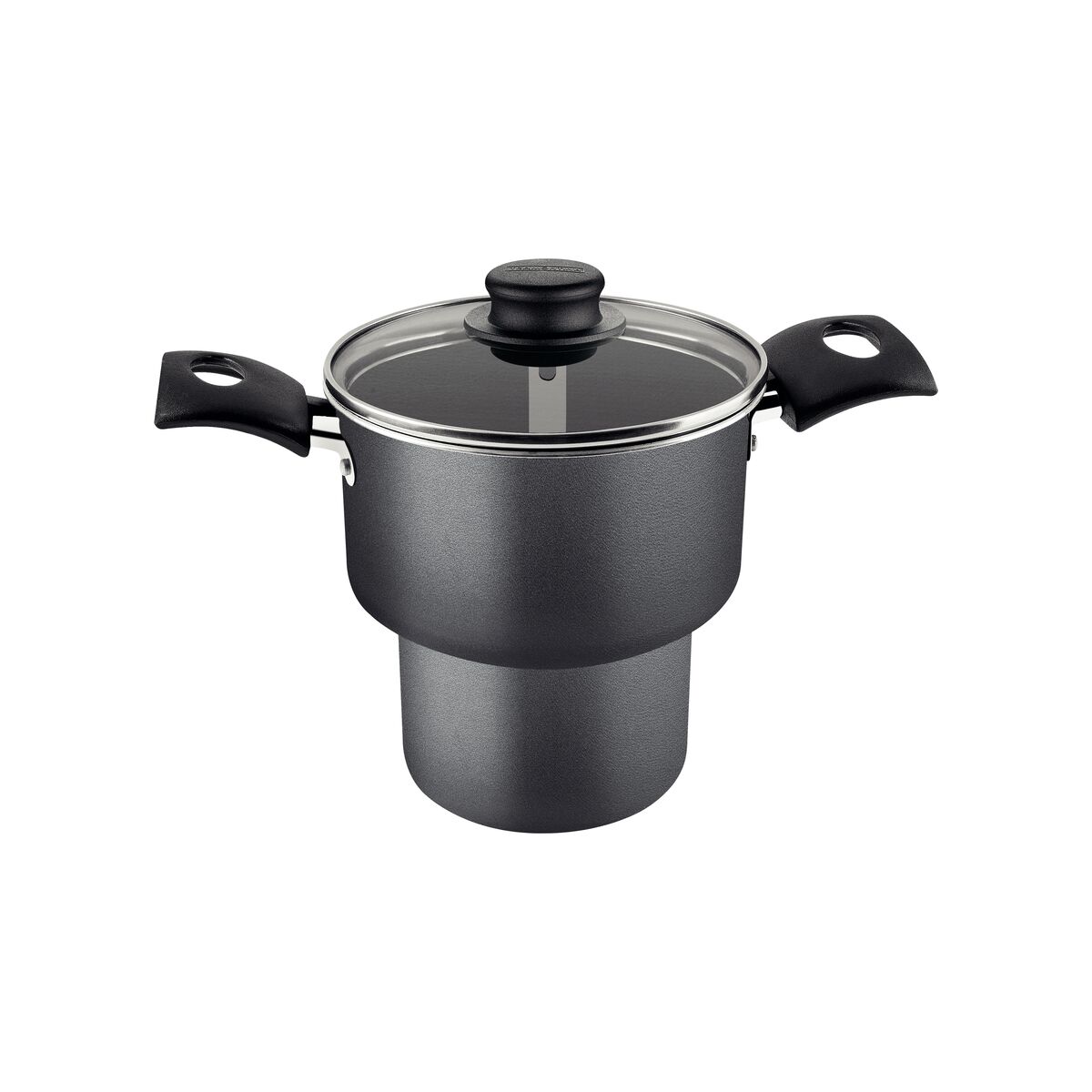 Cuscuzeira Tramontina Turim em Alumínio com Revestimento Interno e Externo em Antiaderente Starflon Max Chumbo 14 cm 1,9 L