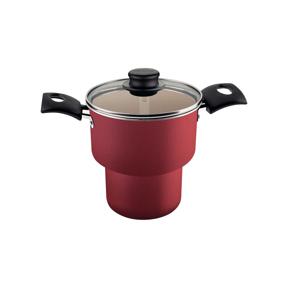 Cuscuzeira Tramontina Turim em Alumínio com Revestimento Interno e Externo em Antiaderente Starflon Max Vermelha 14 cm 1,9 L