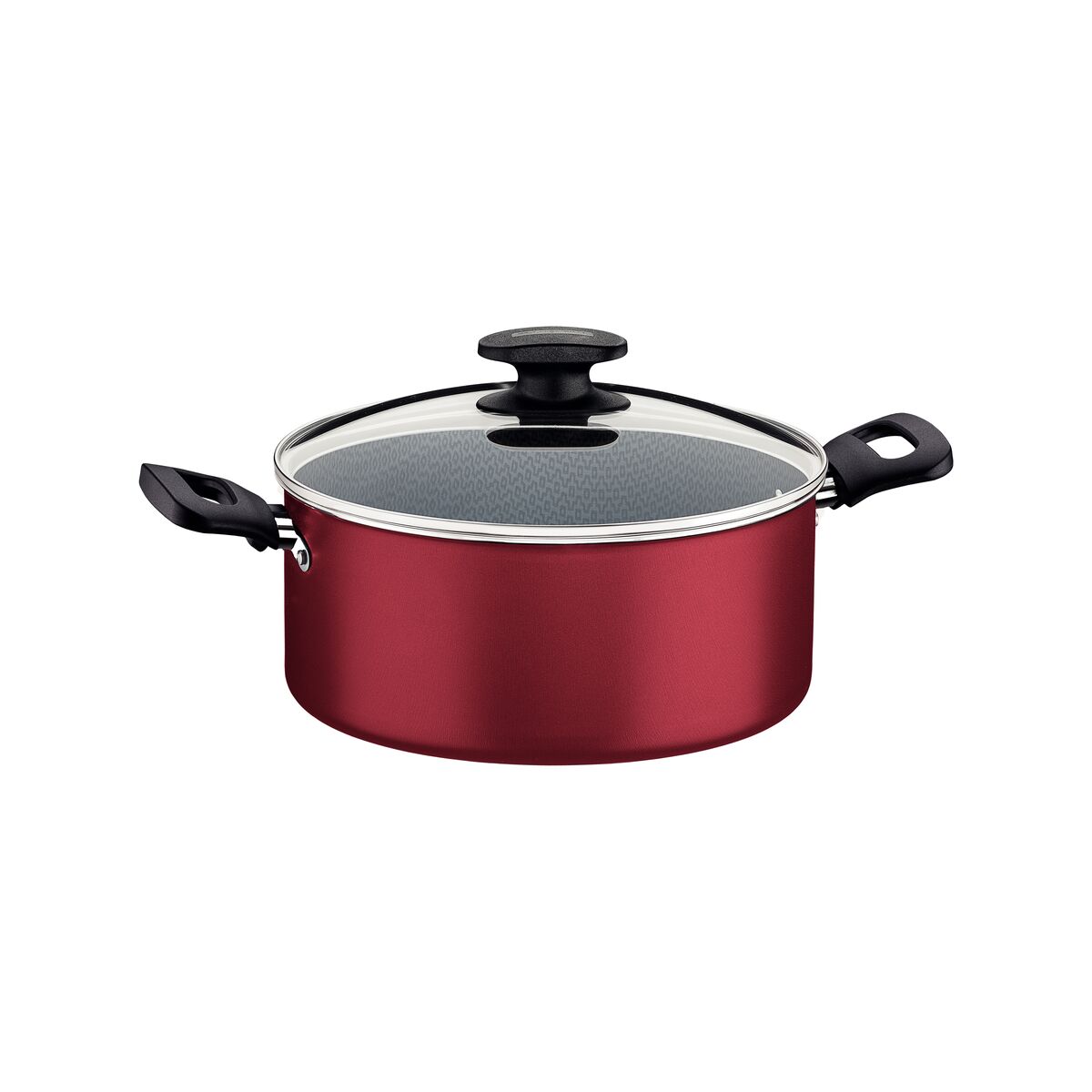 Caçarola Tramontina Loreto em Alumínio com Revestimento Interno e Externo Antiaderente Starflon Max com Tampa e Alças Baquelite 20 cm 2,8 L Vermelha
