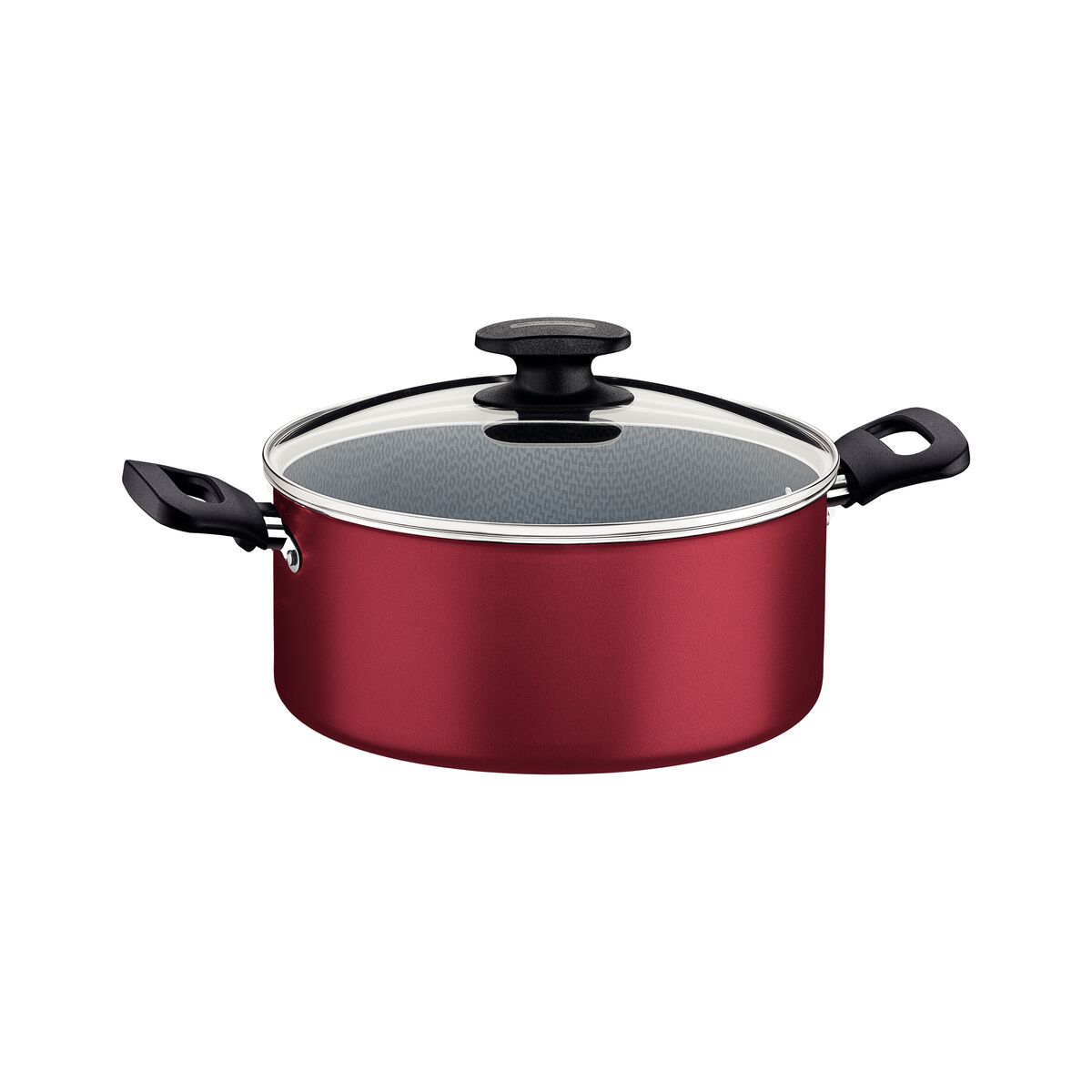 Caçarola Tramontina Loreto em Alumínio com Revestimento Interno e Externo Antiaderente Starflon Max com Tampa e Alças Baquelite 22 cm 3,7 L Vermelha