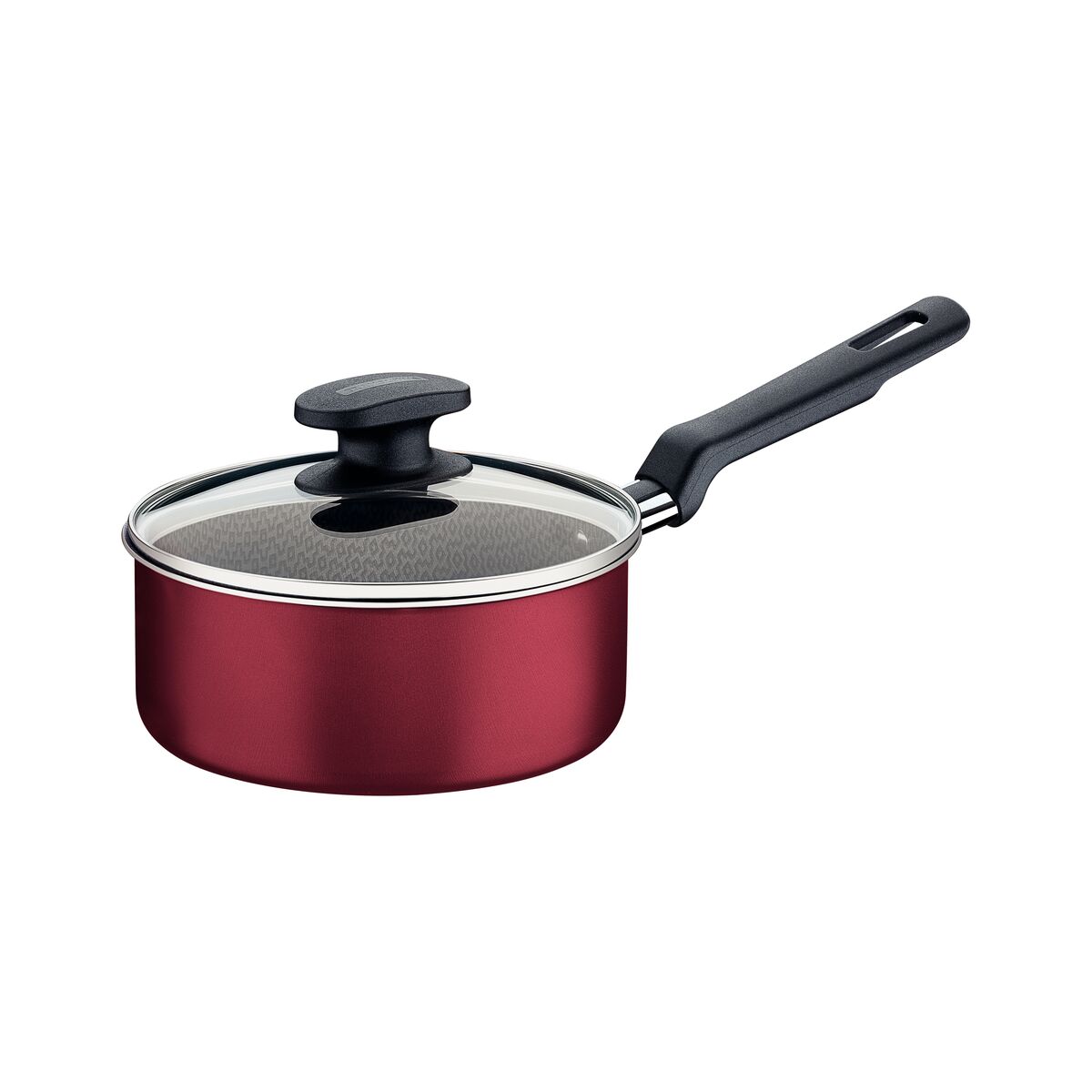 Panela Tramontina Loreto em Alumínio com Revestimento Interno e Externo Antiaderente Starflon Max Cabo Baquelite e Tampa de Vidro 18 cm 2,0 L Vermelha