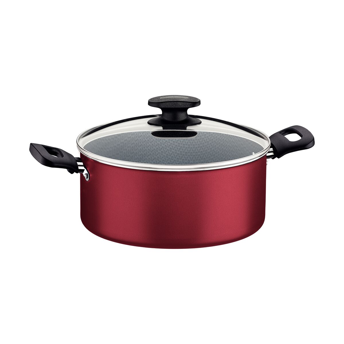 Caçarola Tramontina Loreto em Alumínio com Revestimento Interno e Externo Antiaderente Starflon Max com Tampa e Alças Baquelite 24 cm 4,9 L Vermelha