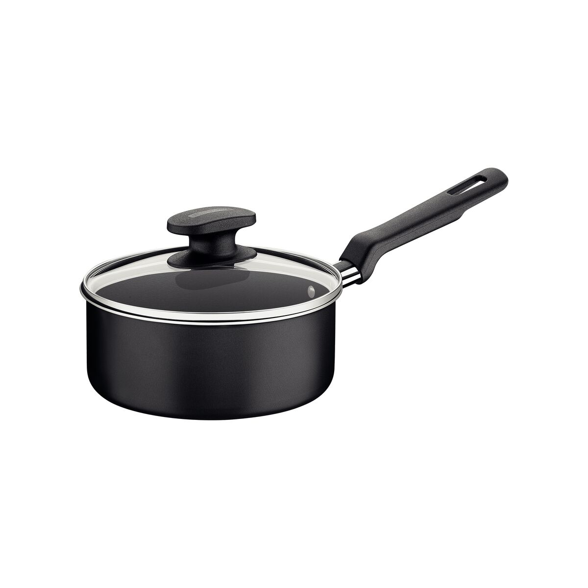 Panela Tramontina Loreto em Alumínio com Revestimento Interno e Externo Antiaderente Starflon Max Cabo Baquelite e Tampa de Vidro 16 cm 1,4 L Grafite