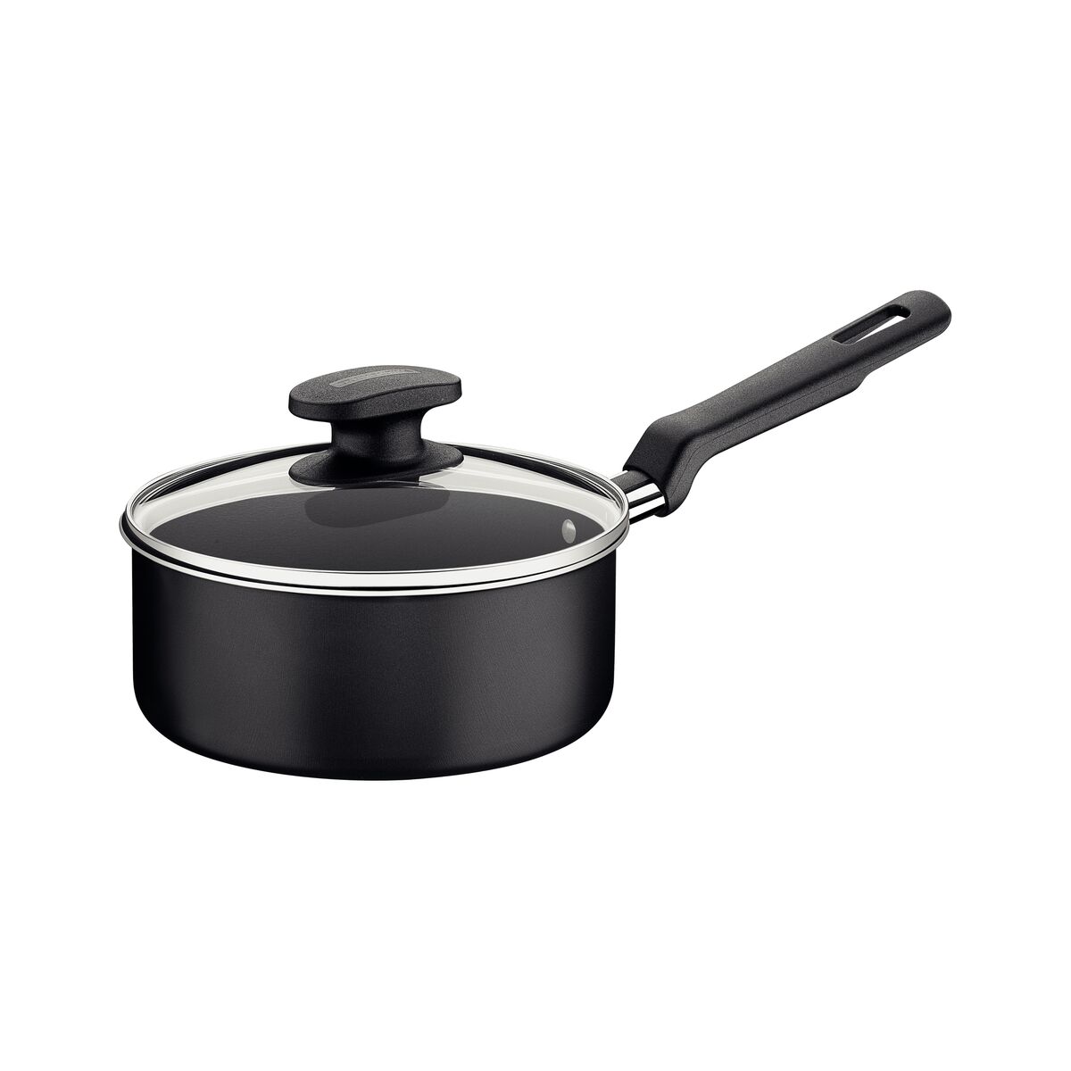 Panela Tramontina Loreto em Alumínio com Revestimento Interno e Externo Antiaderente Starflon Max Cabo Baquelite e Tampa de Vidro 18 cm 2,0 L Grafite