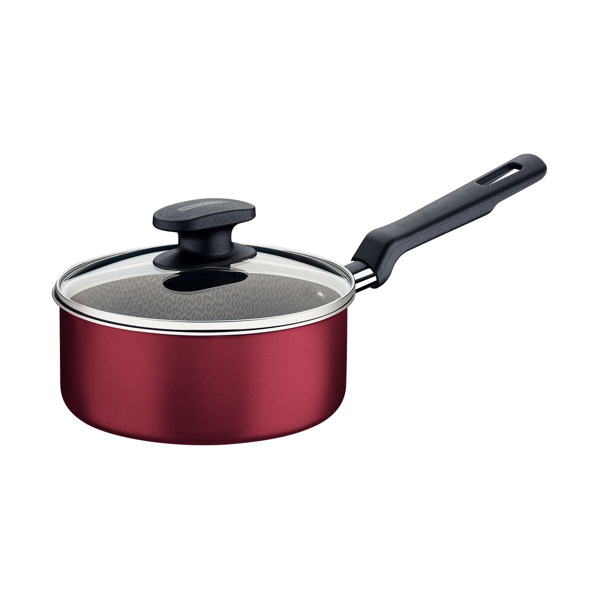Panela Tramontina Loreto em Alumínio com Revestimento Interno e Externo Antiaderente Starflon Max Cabo Baquelite e Tampa de Vidro 20 cm 2,8 L Vermelha
