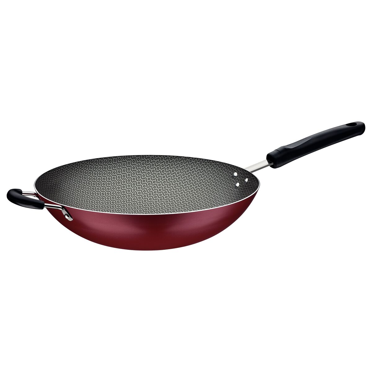 Wok Tramontina Loreto em Alumínio com Revestimento Interno Antiaderente Starflon Max com Cabo Baquelite Vermelha 36 cm 6 L