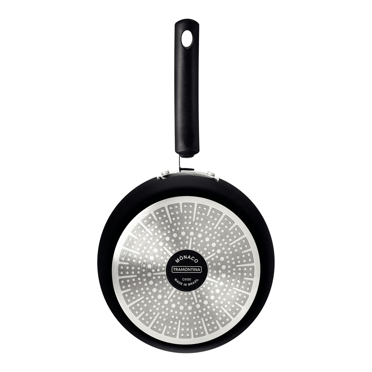 Panela Tramontina Mônaco Induction em Alumínio com Revestimento Interno e Externo Antiaderente Starflon Premium Preto com Tampa de Vidro 18 cm 2 L