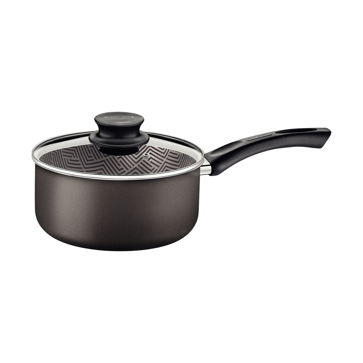 Panela Tramontina Paris em Alumínio com Revestimento Interno e Externo em Antiaderente Starflon Max Chumbo com Tampa de Vidro 18 cm 2,1 L