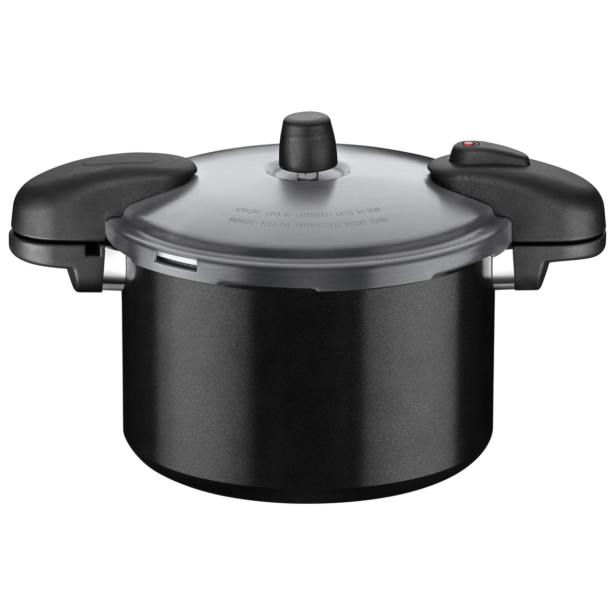 Panela de Pressão Tramontina Valência Black em Alumínio com Revestimento Cerâmico Preto 24 cm 7 L