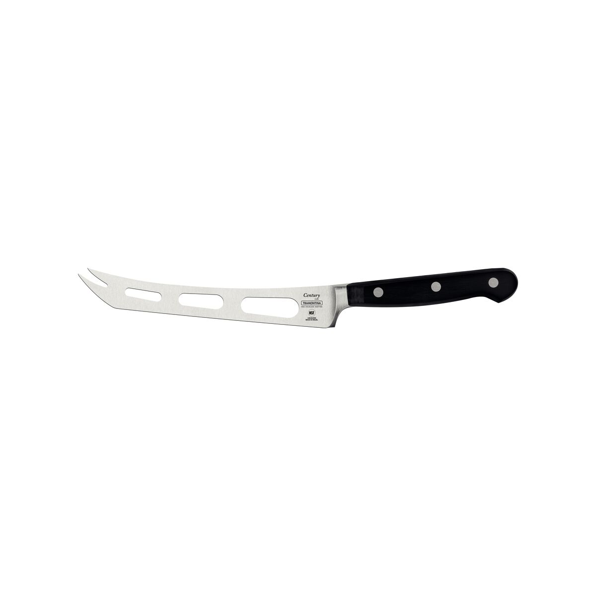 Faca para Queijo Tramontina Century com Lâmina em Aço Inox e Cabo de Policarbonato com Fibra de Vidro Preto 6"