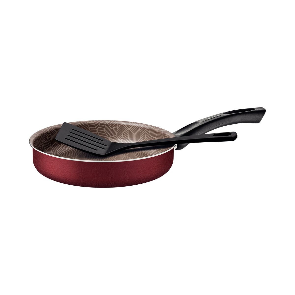 Frigideira Reta Tramontina Paris em Alumínio com Revestimento Interno e Externo em Antiaderente Starflon Max Vermelho com Espátula de Nylon 20 cm 1,4 L