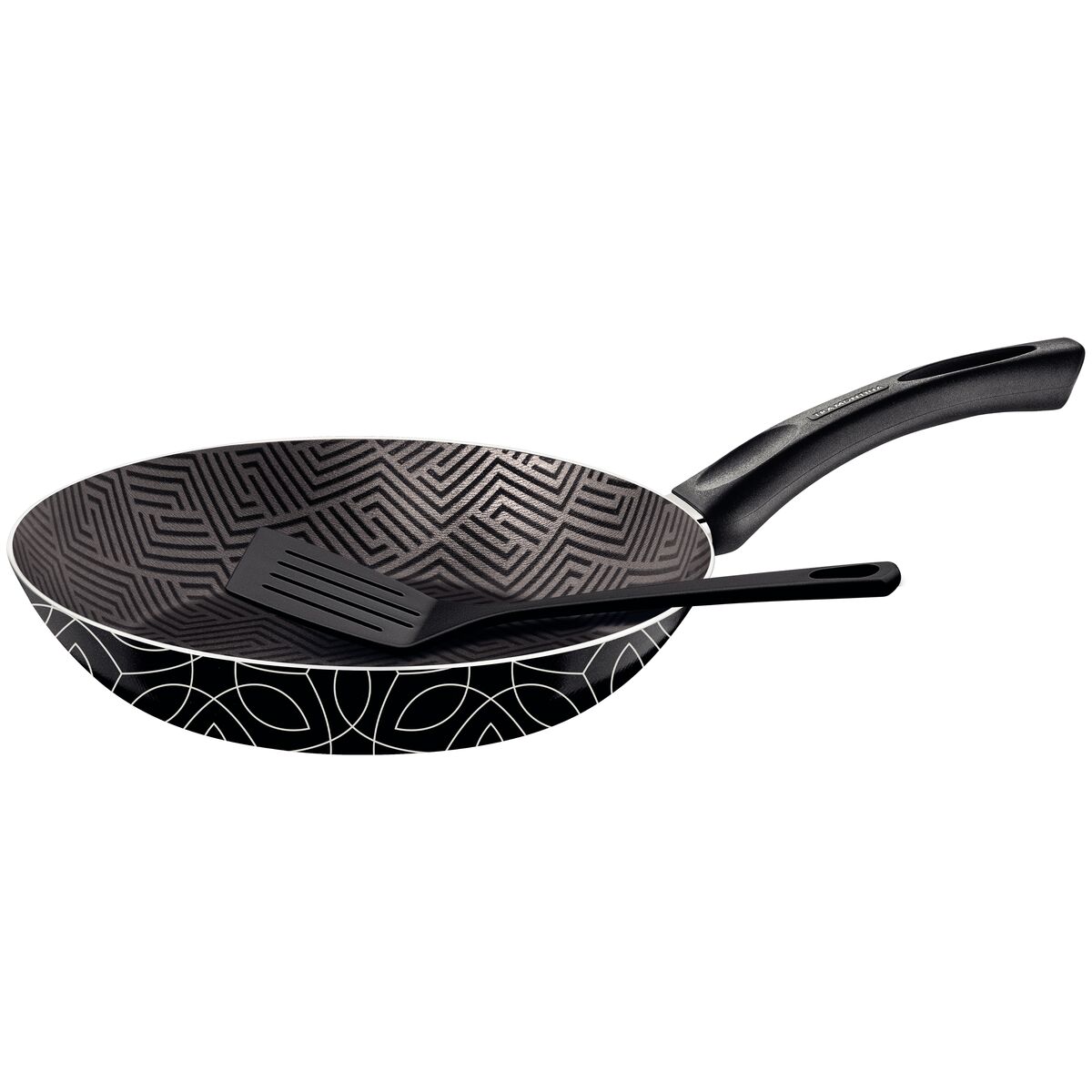 Frigideira Tramontina Paris em Alumínio com Revestimento Interno em Antiaderente Starflon Max e Externo Siliconado Preto com Espátula 30 cm 2,5 L