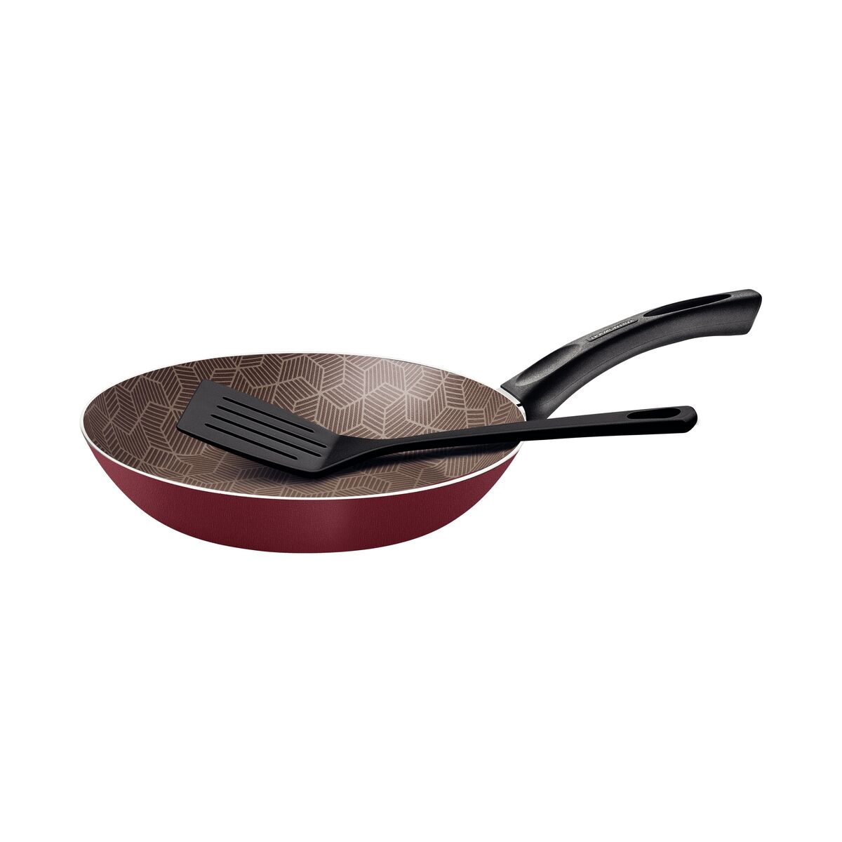 Frigideira Tramontina Paris em Alumínio com Revestimento Interno e Externo em Antiaderente Starflon Max Vermelho com Espátula de Nylon 22 cm 1,0 L