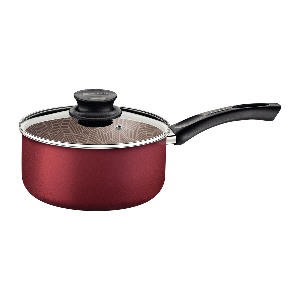 Panela Tramontina Paris em Alumínio com Revestimento Interno e Externo em Antiaderente Starflon Max Vermelho com Tampa de Vidro 20 cm 2,9 L