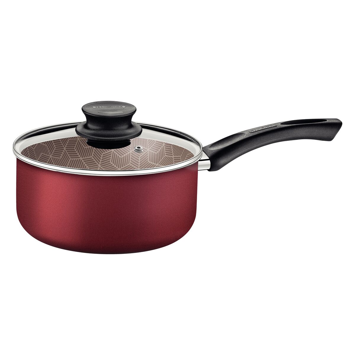 Panela Tramontina Paris em Alumínio com Revestimento Interno e Externo em Antiaderente Starflon Max Vermelho com Tampa de Vidro 22 cm 3,8 L