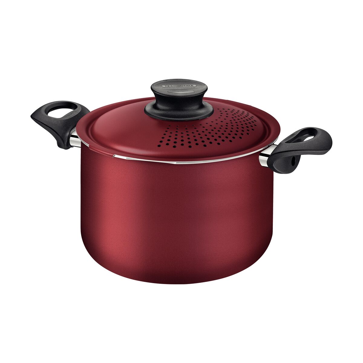 Espagueteira Tramontina Paris em Alumínio com Revestimento Interno e Externo em Antiaderente Starflon Max com Tampa de Alumínio Vermelho 24 cm 7,2 L