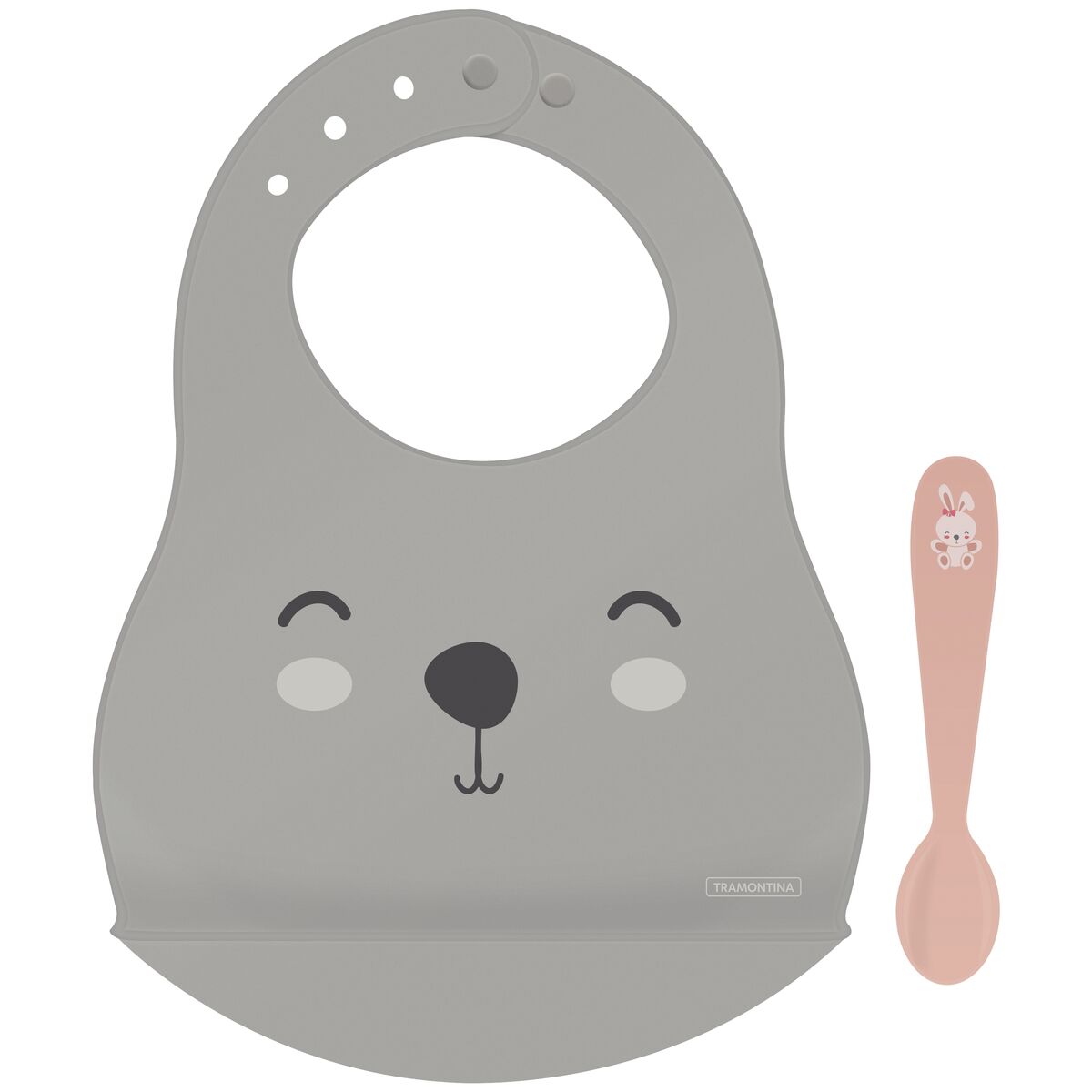 Kit Babador e Colher Infantil Tramontina Le Petit 02 Peças