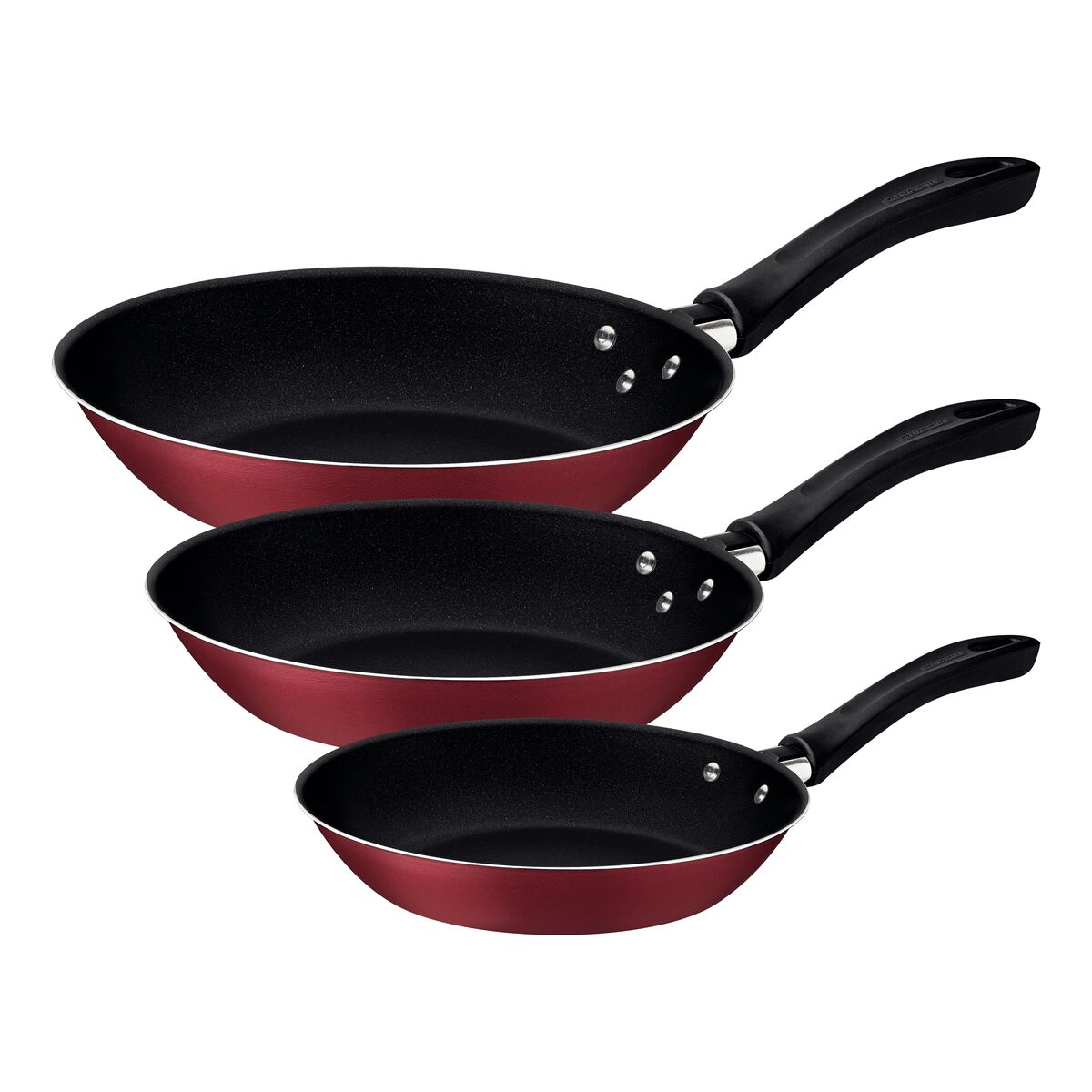 Jogo de Frigideiras Tramontina Linz com Revestimento Interno e Externo em Antiaderente Starflon Max Vermelho 03 Peças