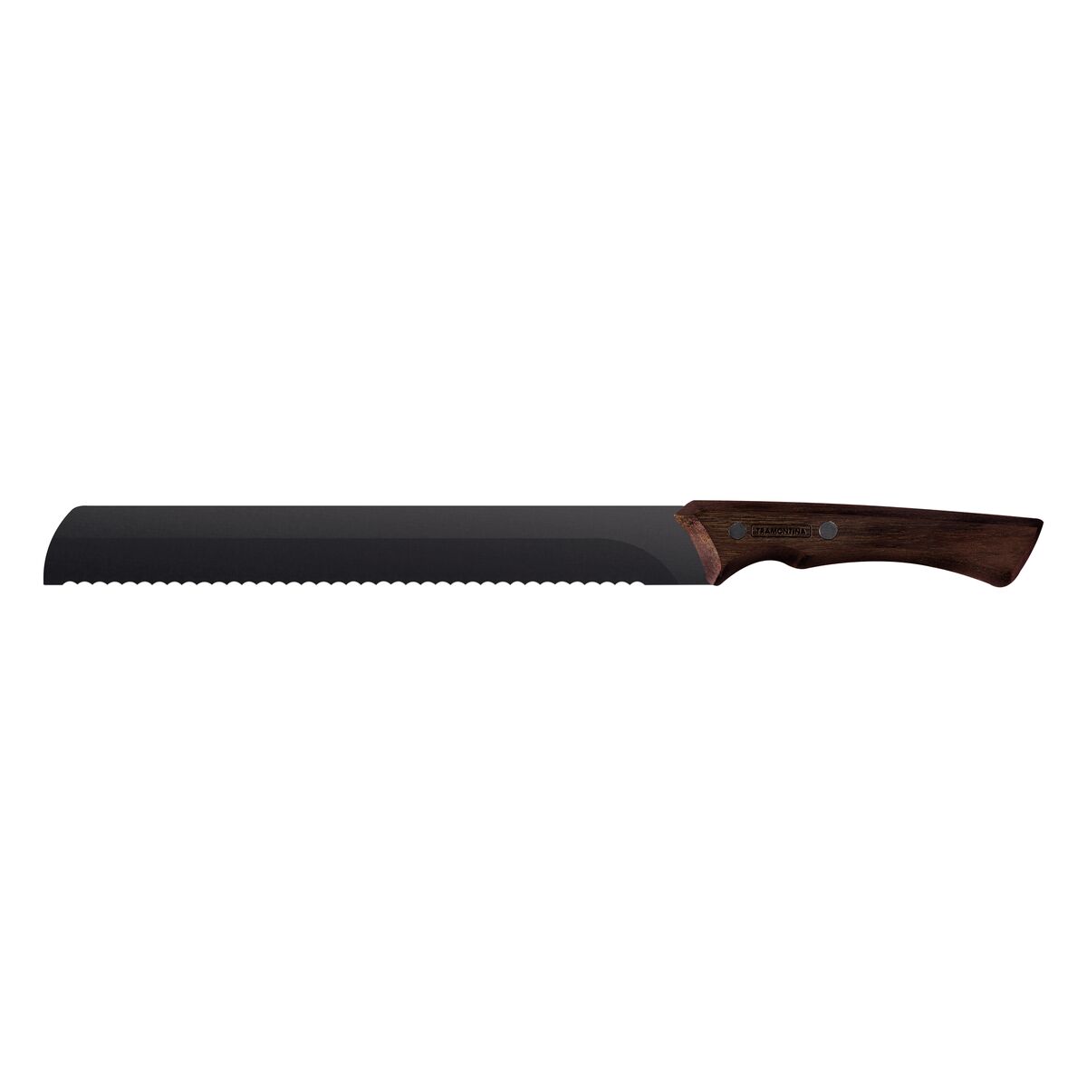 Faca Serrilhada Tramontina Churrasco Black com Lâmina em Aço Inox Escurecido e Cabo de Madeira 10"