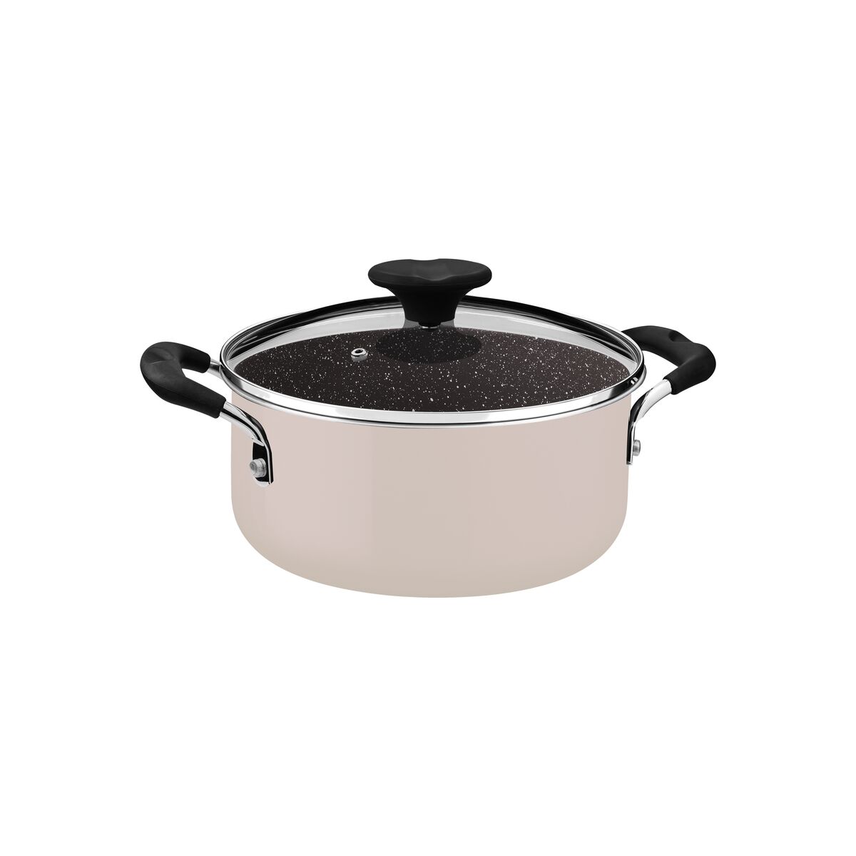 Caçarola Tramontina Tunis em Alumínio com Revestimento Interno Cerâmico e Externo Siliconado Rosa Trufado 20 cm 2,9 L