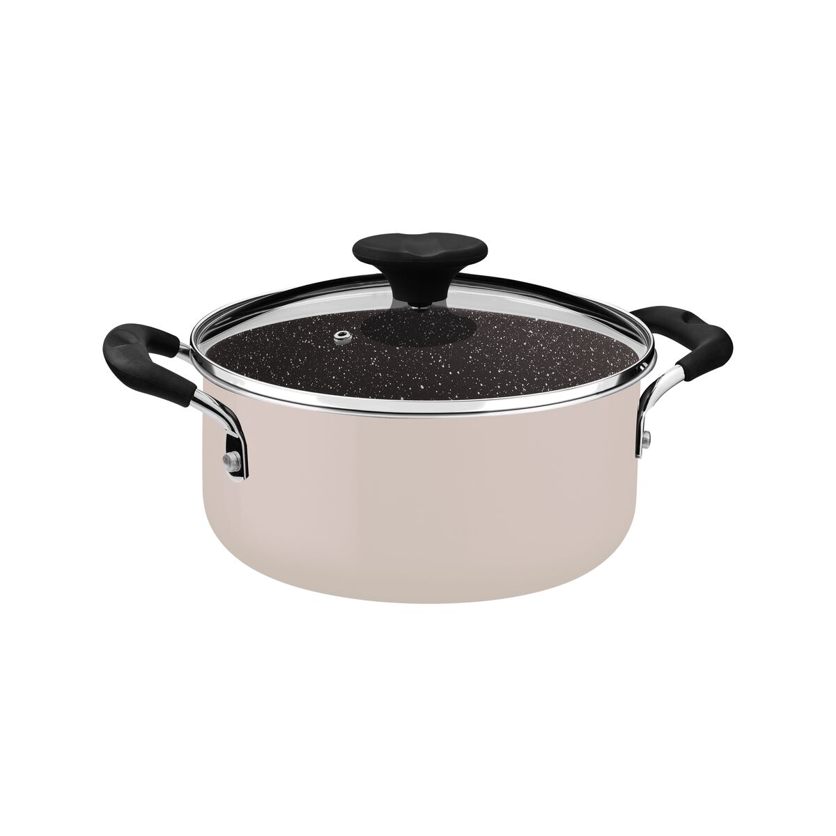 Caçarola Tramontina Tunis em Alumínio com Revestimento Interno Cerâmico e Externo Siliconado Rosa Trufado 24 cm 4,8 L