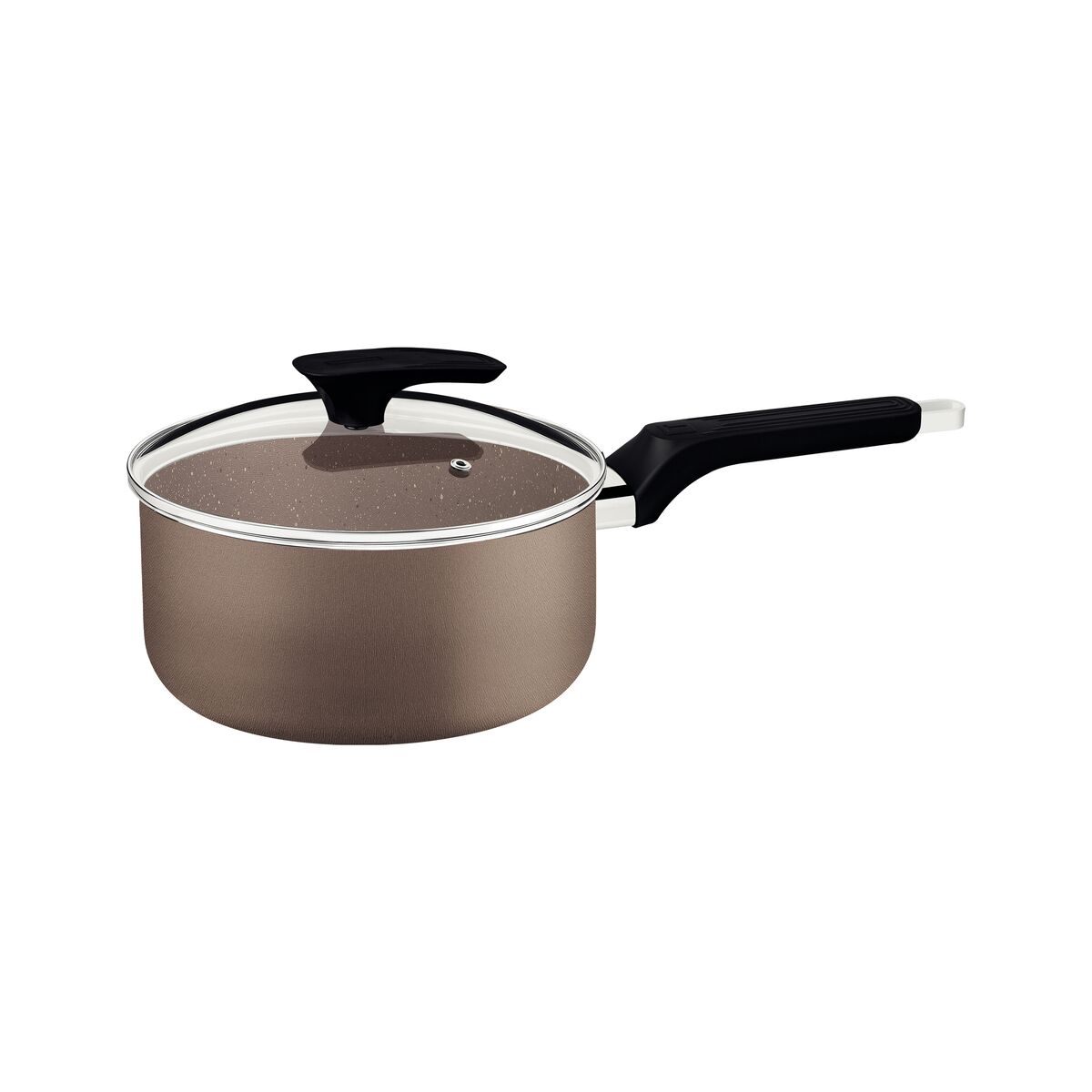 Panela Tramontina Milazzo em Alumínio com Revestimento Interno e Externo em Antiaderente Starflon Max Amêndoa 16 cm