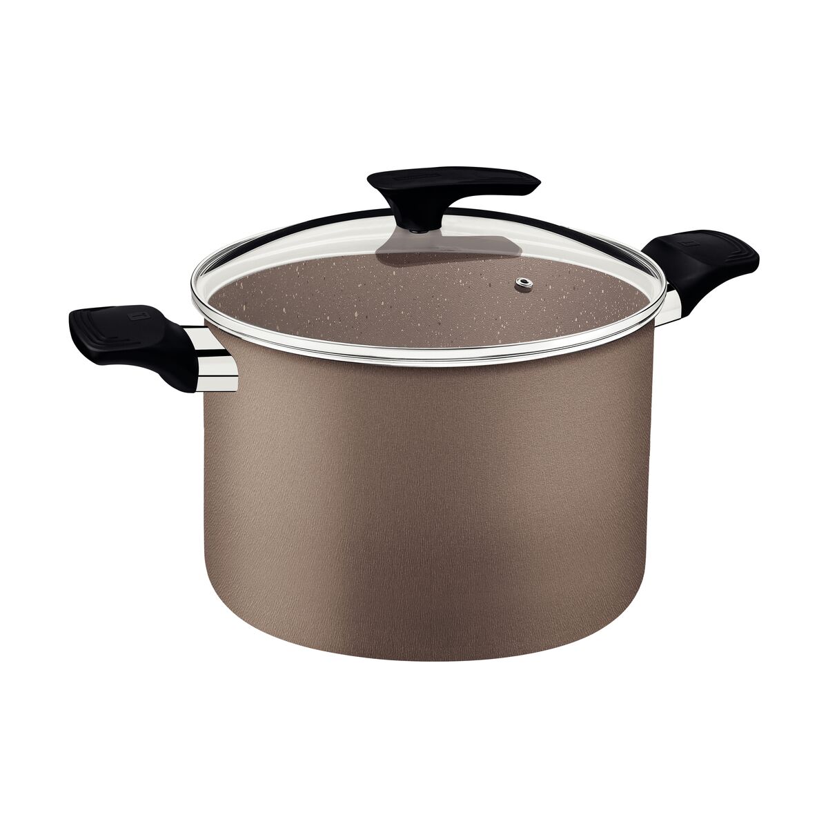 Caldeirão Tramontina Milazzo em Alumínio com Revestimento Interno e Externo em Antiaderente Starflon Max Amêndoa 26 cm 9,6 L