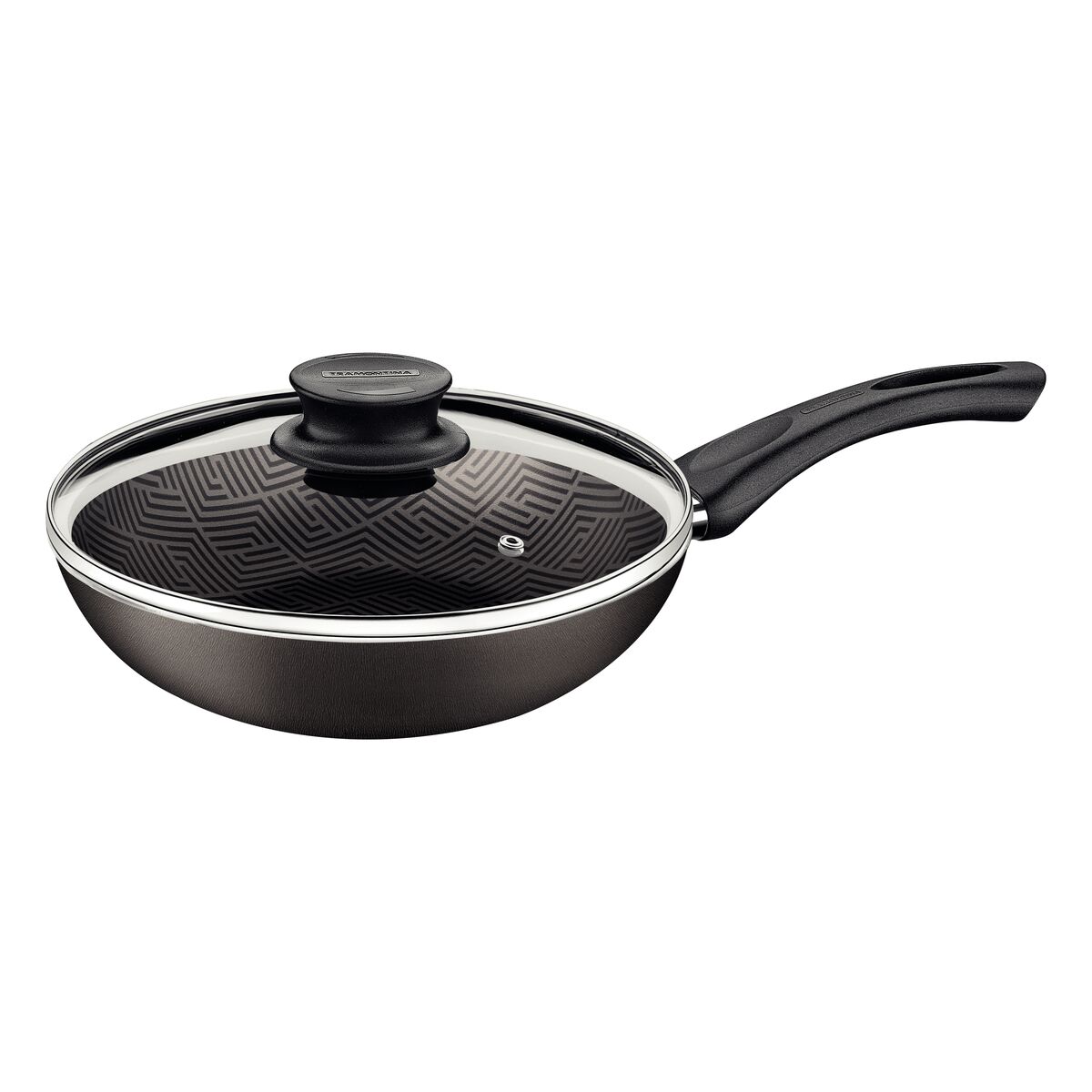 Frigideira Funda Tramontina Paris em Alumínio com Revestimento Interno e Externo em Antiaderente Starflon Max Chumbo com Tampa de Vidro 26 cm 2,9 L