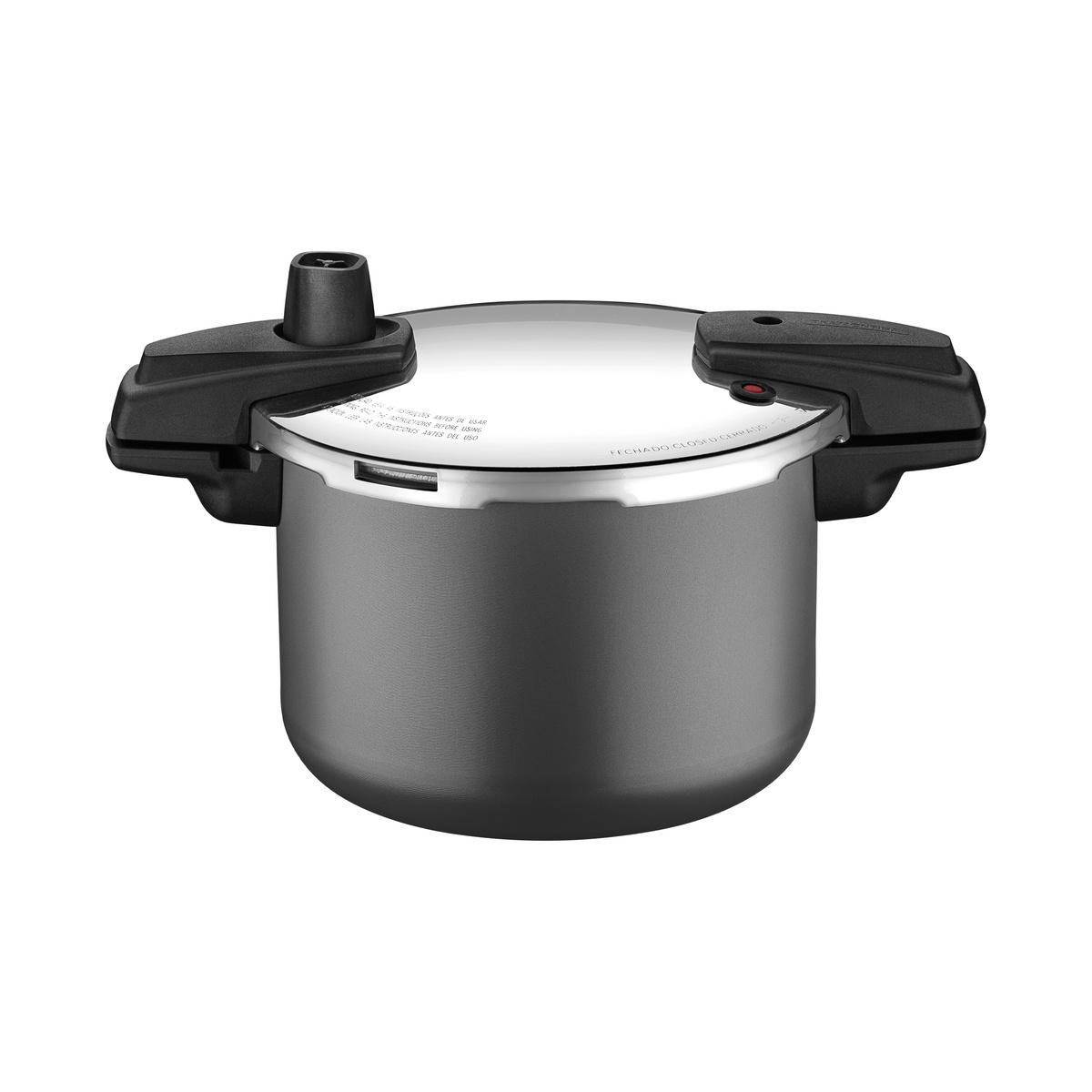Panela de Pressão Tramontina Arizona Induction em Alumínio com Revestimento Interno e Externo em Antiaderente Starflon Max Titânio 20 cm 4,5 L