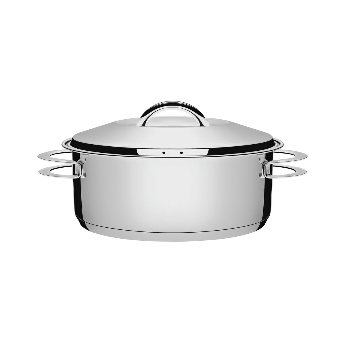 Caçarola Tramontina Solar Rasa em Aço Inox Fundo Triplo com Tampa e Alças 24 cm 4,7 L