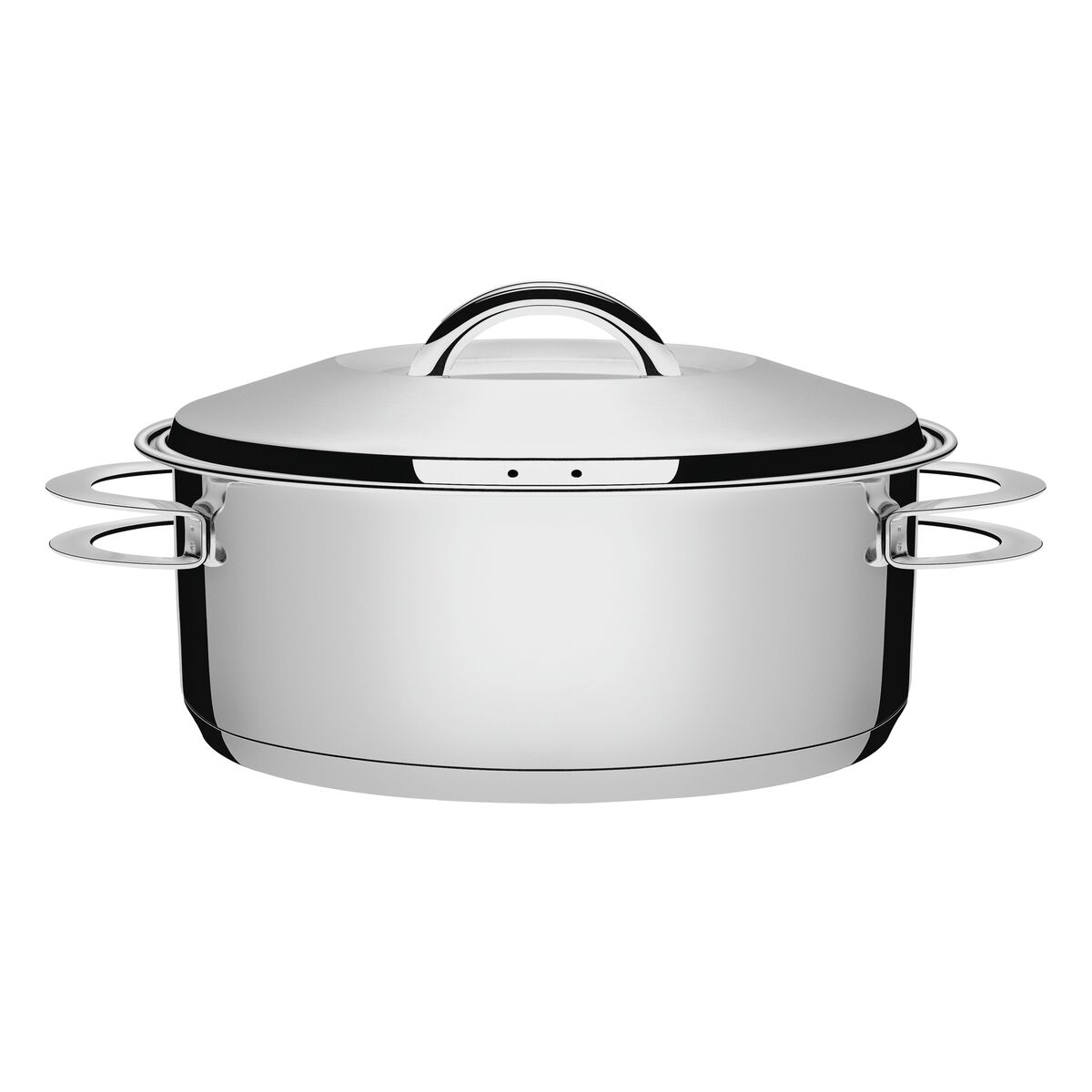 Caçarola Tramontina Solar Rasa em Aço Inox Fundo Triplo com Tampa e Alças 28 cm 7,1 L