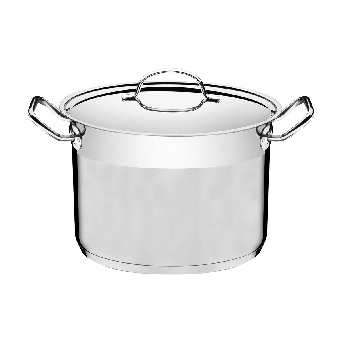 Caldeirão Tramontina Professional em Aço Inox Fundo Triplo com Tampa Plana Detalhe Satinado 28 cm 11,9 L