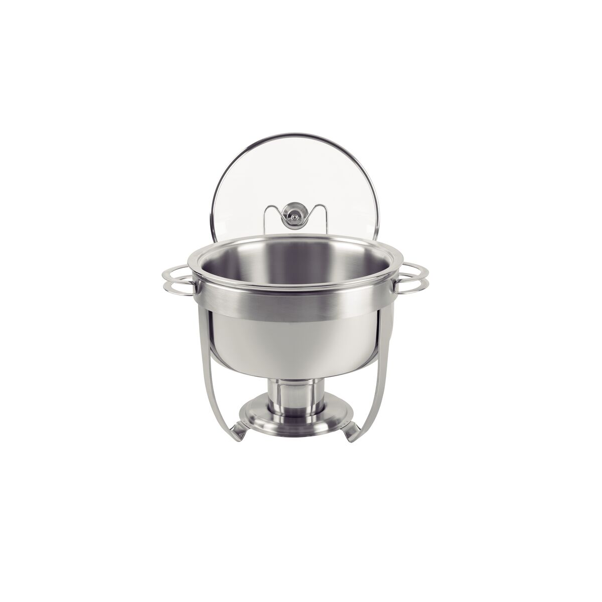 Rechaud Tramontina Redondo em Aço Inox Banho Maria com Suporte para Tampa e Fogareiro 7 L
