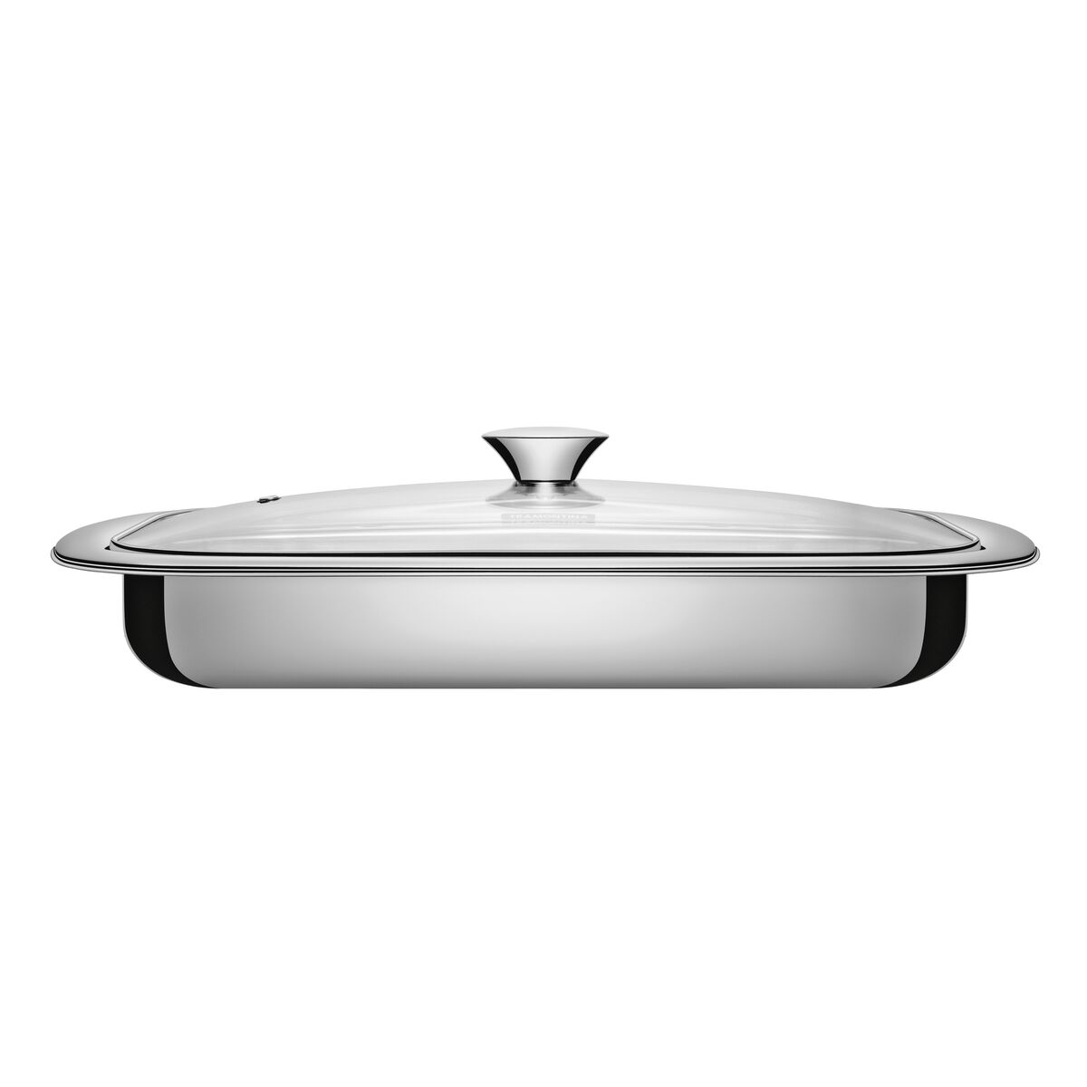 Assadeira Tramontina Cosmos Retangular em Aço Inox com Acabamento Fosco e Tampa de Vidro 39 cm 3,2 L