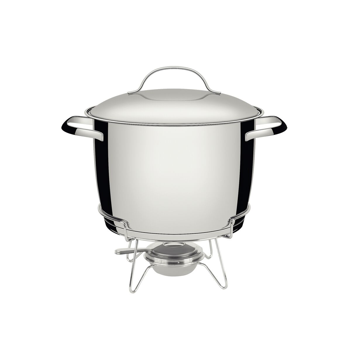 Rechaud Tramontina Allegra em Aço Inox Fundo Triplo com Fogareiro e Tampa de Inox 7,8 L