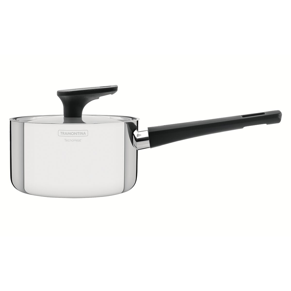 Panela Tramontina Grano Baquelite em Aço Inox com Corpo Triplo Tampa e Cabo de Baquelite 16 cm 1,7 L
