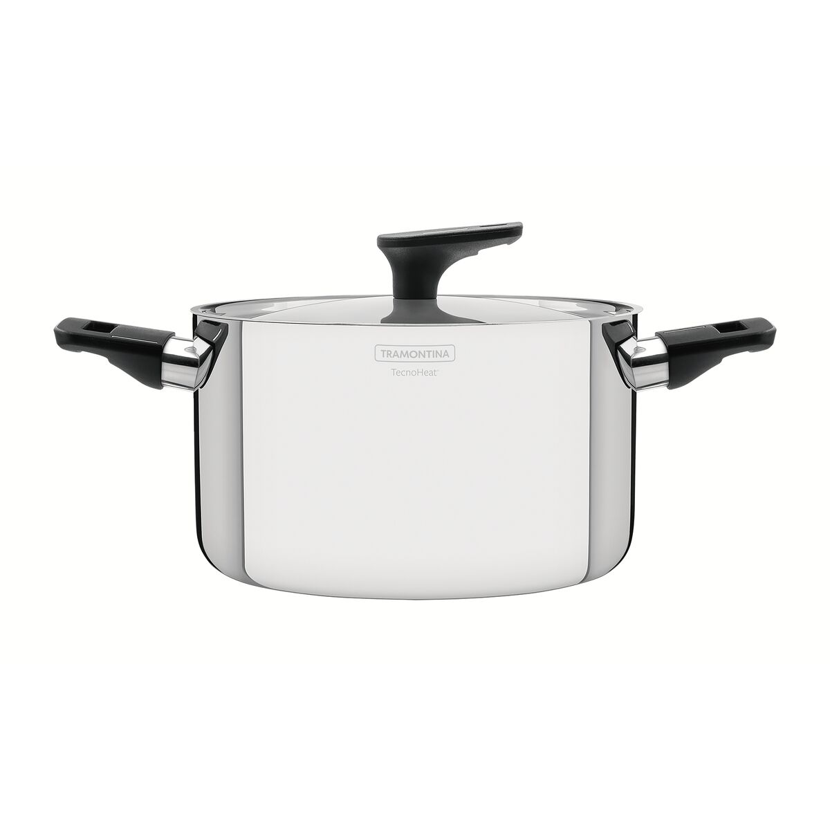 Caçarola Tramontina Grano Baquelite Funda em Aço Inox Corpo Triplo com Tampa Alças de Baquelite 20 cm 3,8 L