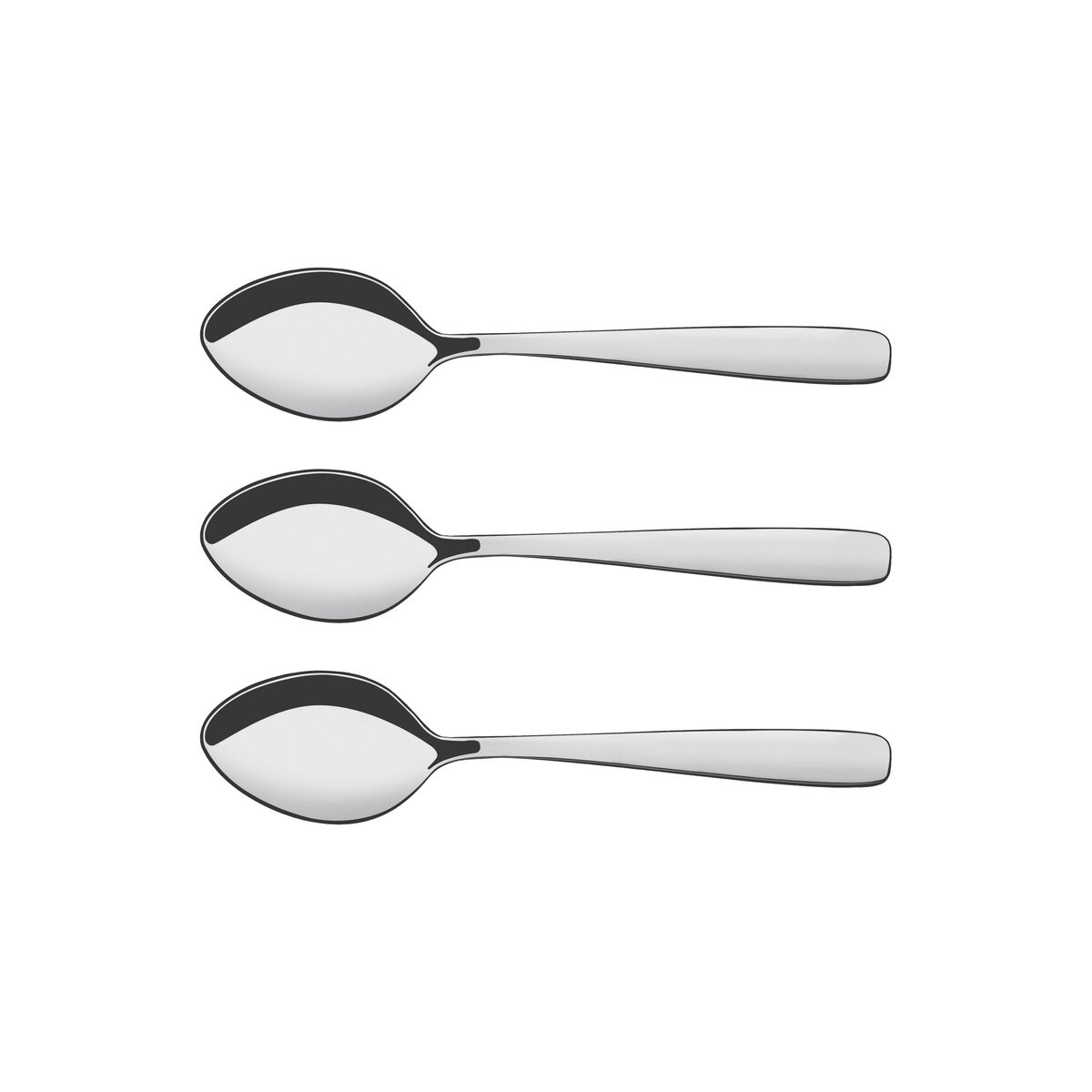 Conjunto de Colheres para Sobremesa Tramontina Amazonas em aço inox 3 peças