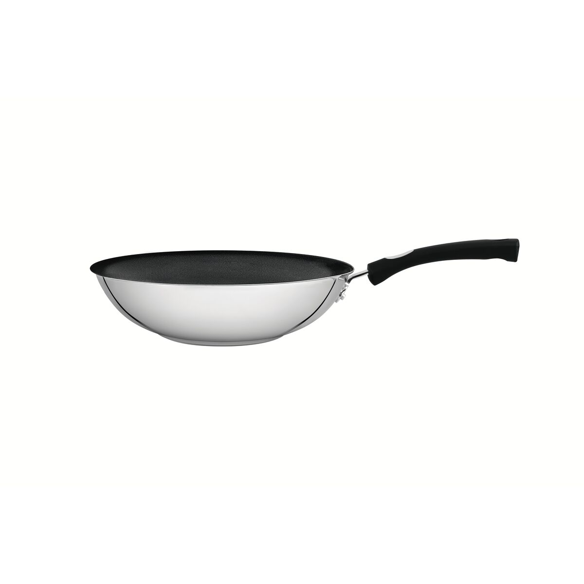 Wok Tramontina Astro Silicone em Aço Inox com Fundo Triplo Revestimento Interno Antiaderente 28 cm 3,3 L